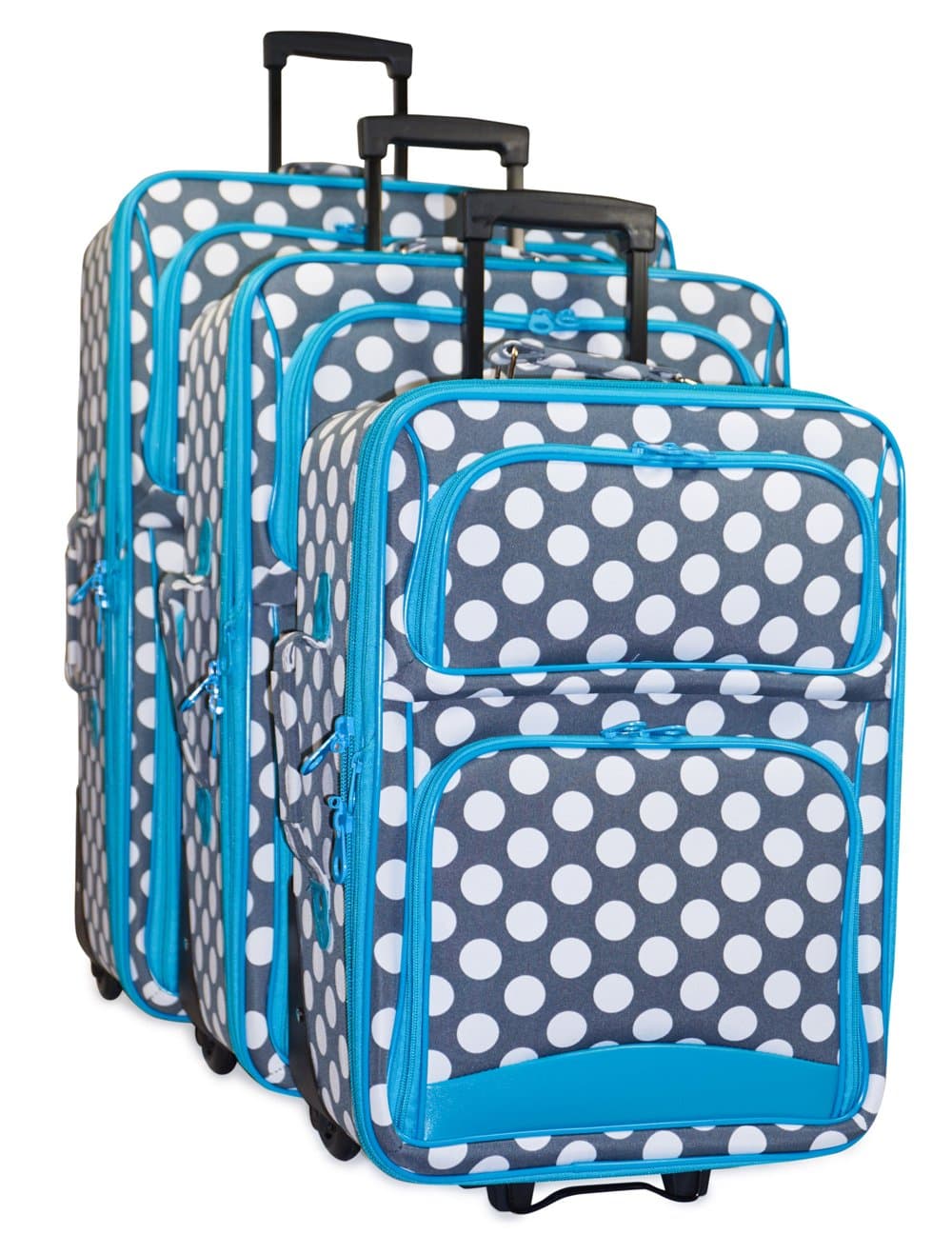 Polka Dot Luggage Set (Polka Dot - Teal Blue Grey)