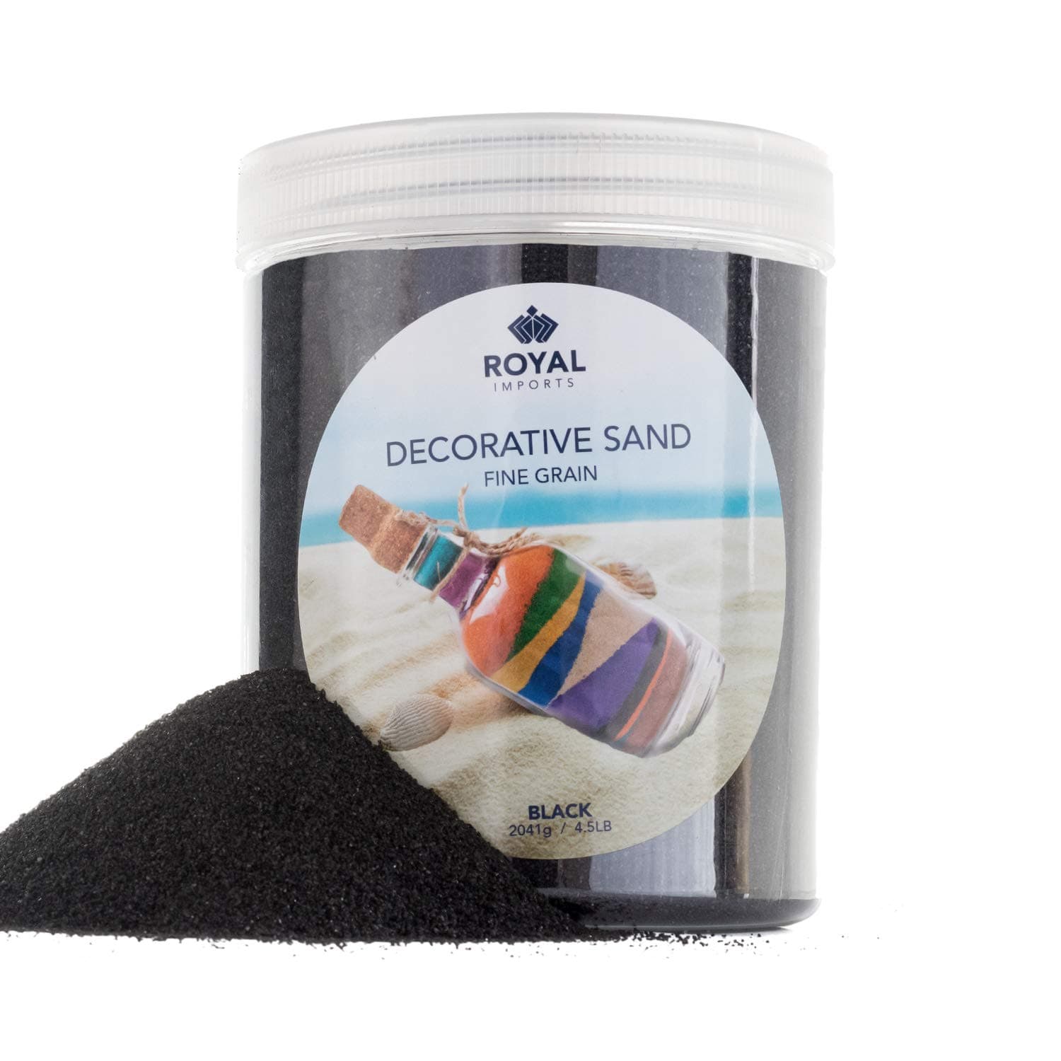 Royal Imports Decorative Beach Sand for Vase Filler, Wedding, Home Decor, Arts & Crafts, Fire Pit, Fireplace, Pet Tank Habitat - 4.5 LBS, Black