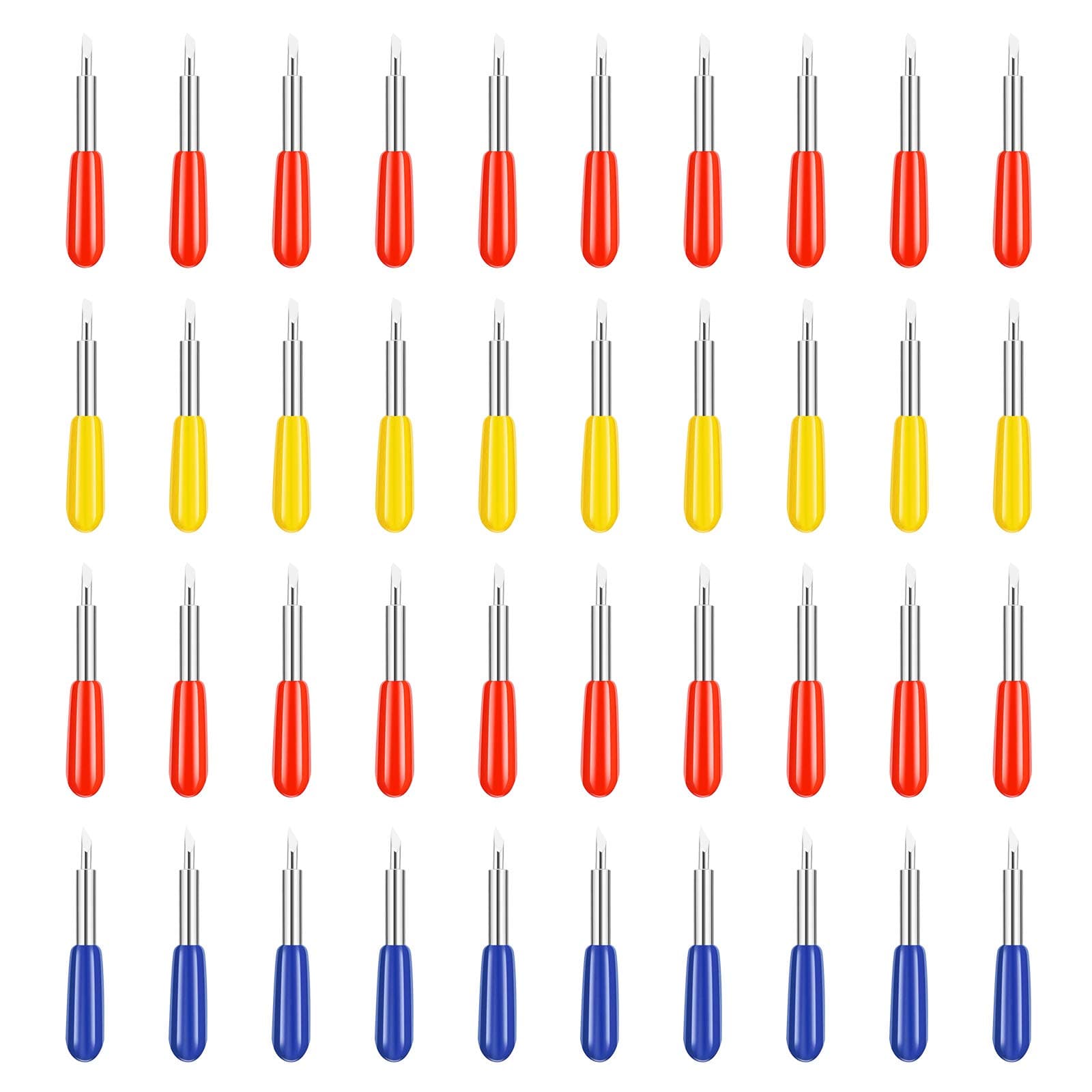 YLYL 40 Pcs Premium Fine Point Blade, Knife Fabric Replacement Blades, Vinyl Cutting Blades, Upgrade 30, 45, 60 Degree Deep Cut Blade, Cutter Blades for Cricut Explore Air 2 Maker Expression Machines