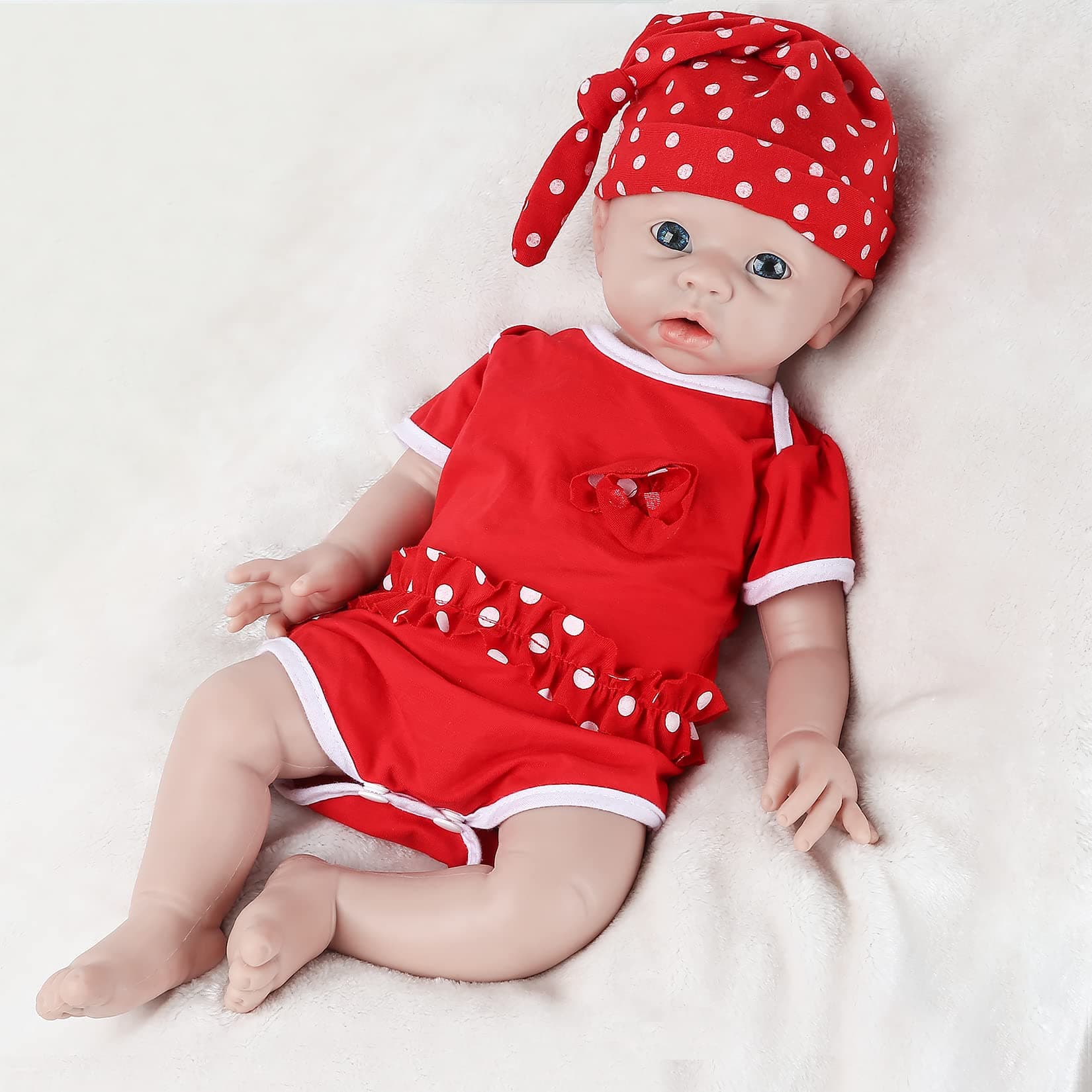 IVITA 12 inch Full Body Silicone Reborn Baby Doll Girl Newborn Realistic Babies infant Handmade for Kids Children Christmas Birthday Gift