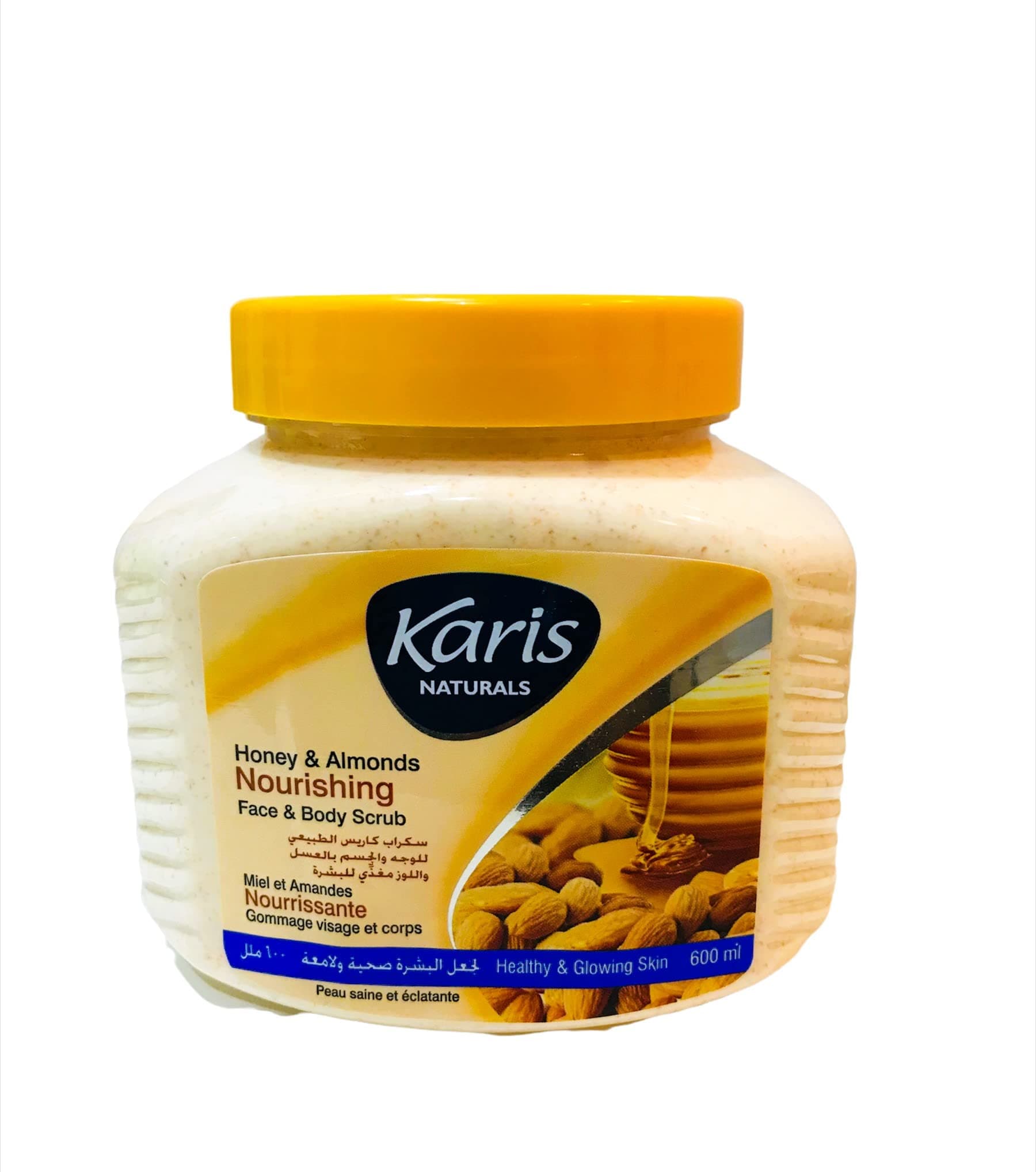 Karis Naturals Honey & Almonds Nourishing Face & Body Scrub - For Healthy & Glowing Skin - 600 ml