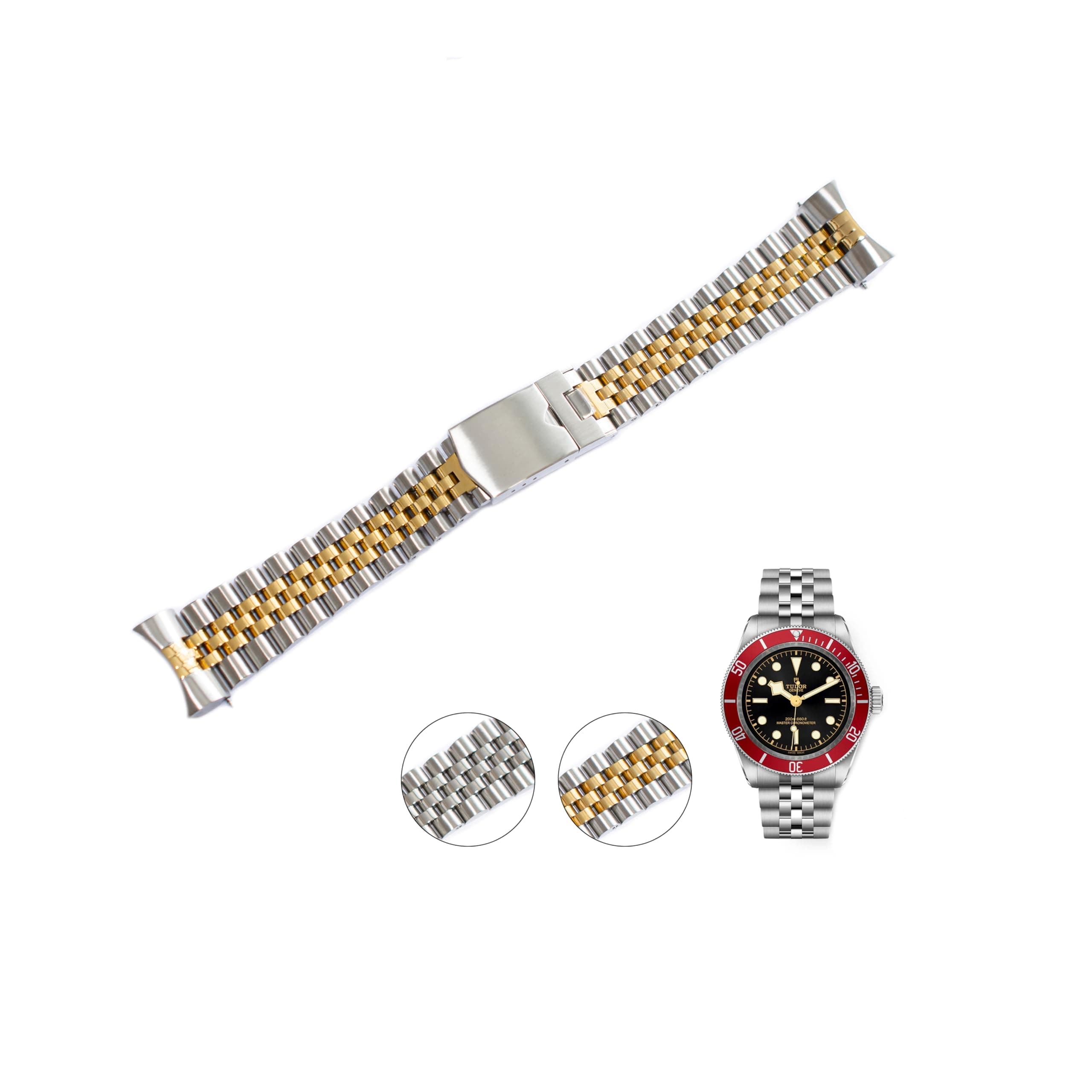 22mm Jubilee Bracelet Band For Tudor Black Bay 41mm Watches, Replacement Jubilee Band For Tudor Black Bay Watches