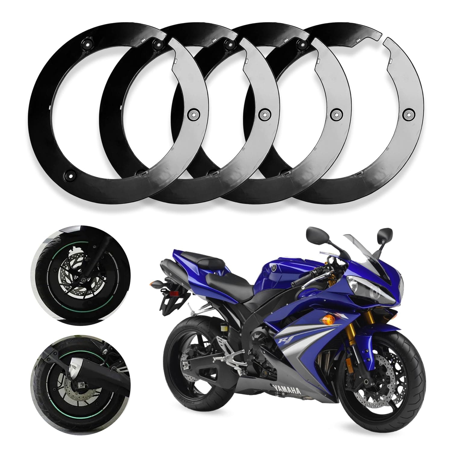 Bike Wheel Cover for 17 inch Yamaha R15 V1, V2, V3, V4 (Black)