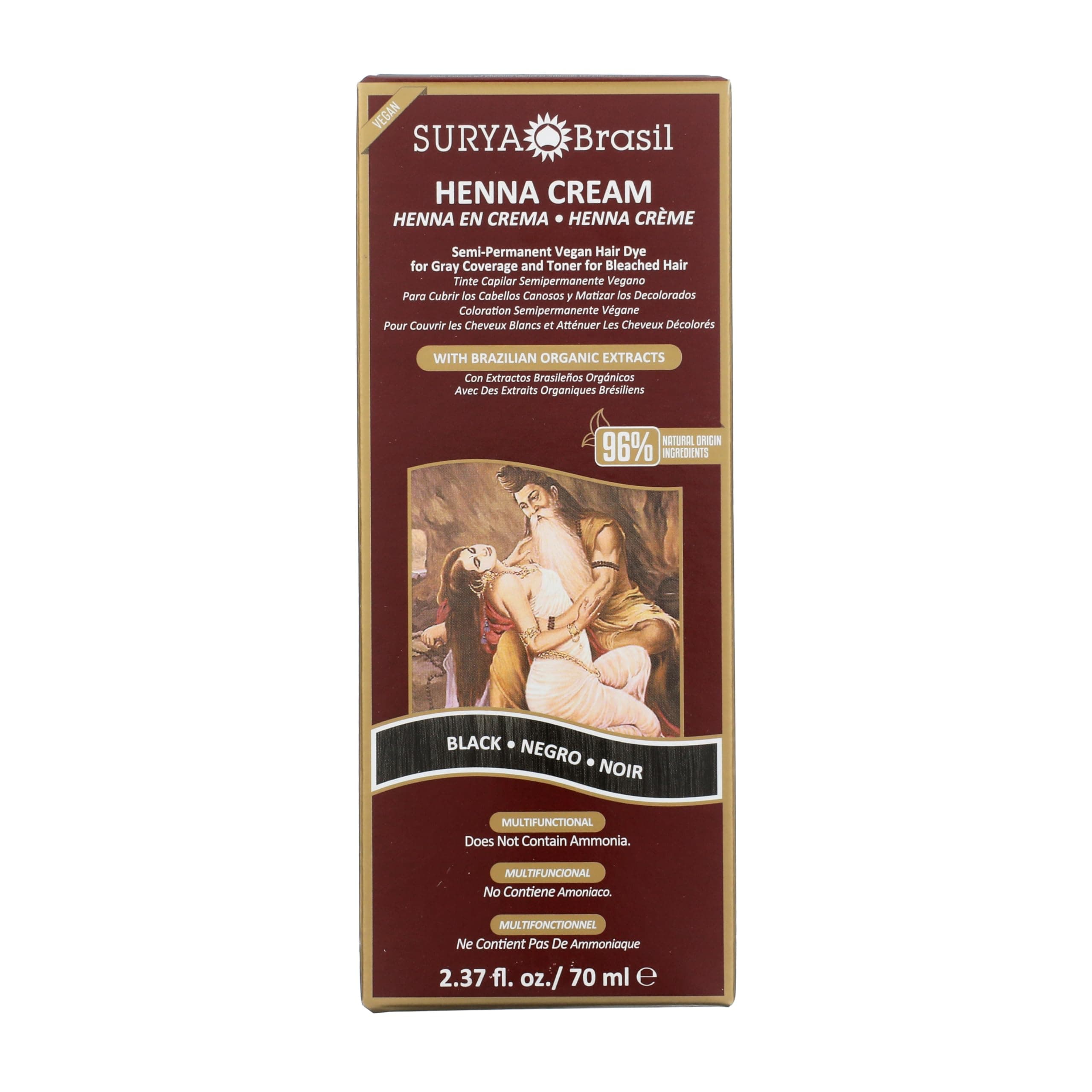 Henna Cream- Black, 2.37 ounces (Pack of 2)