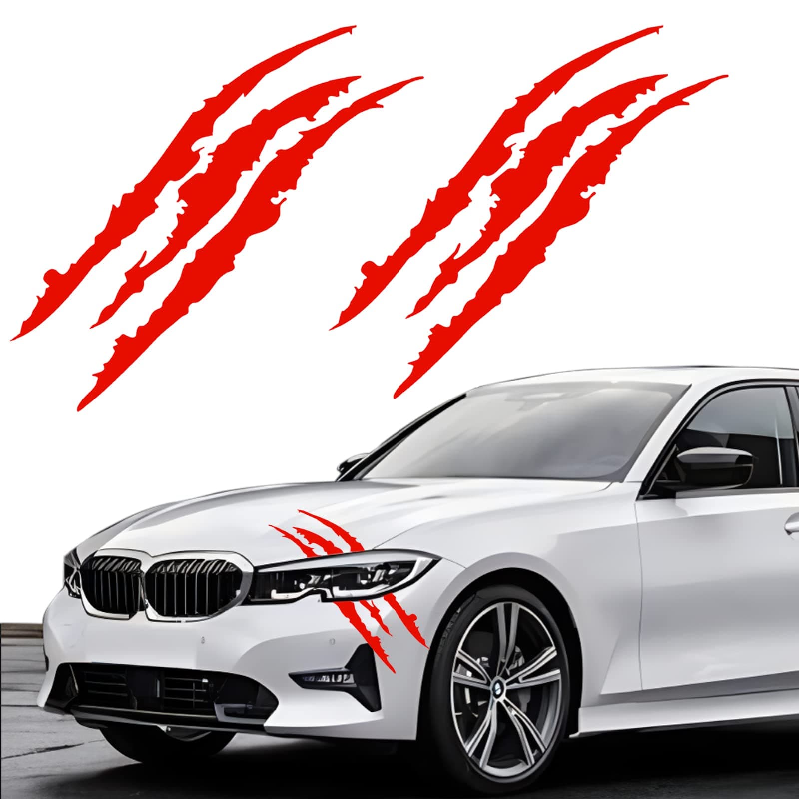 2PCS Claw Mark Decals for Cars,Headlight Car Sticker,Stripes Scratch Decal Vinyl for Sports Cars SUV Pickup Truck Window Motorcycles ect (red)