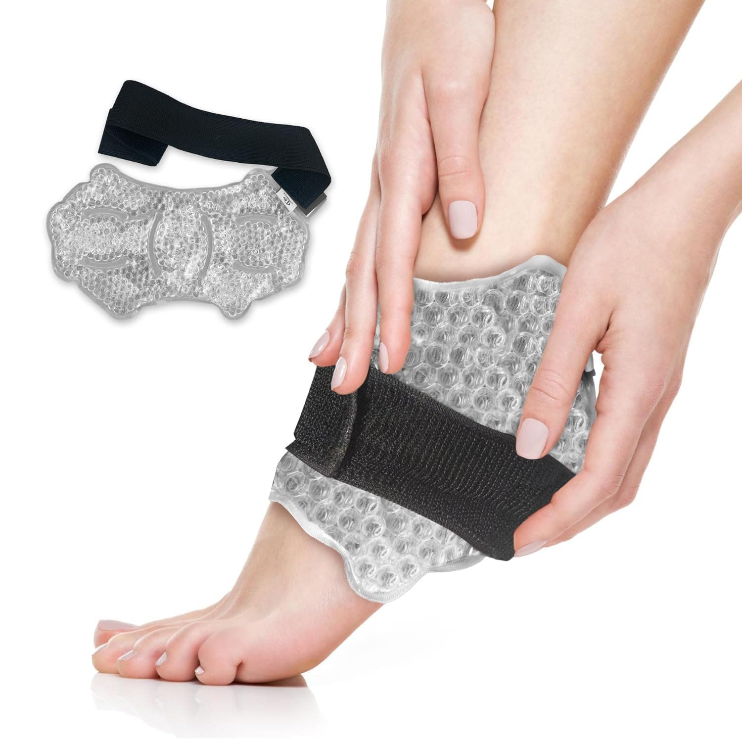 Gel Ice Packs Wrap for Injuries Reusable for Ankle Knee Elbow Foot Pain Relief Cold or Hot Muscle Recovery