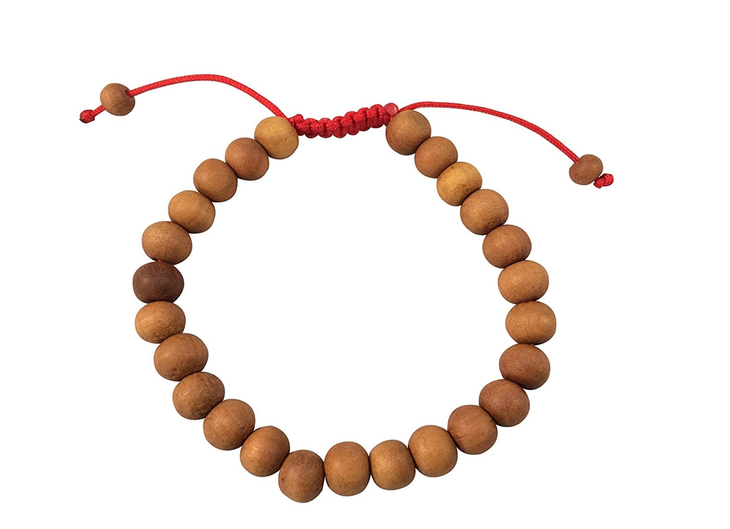 Tibetan Sandalwood Wrist Mala Bracelet for Meditation Free Wood No Gemstones