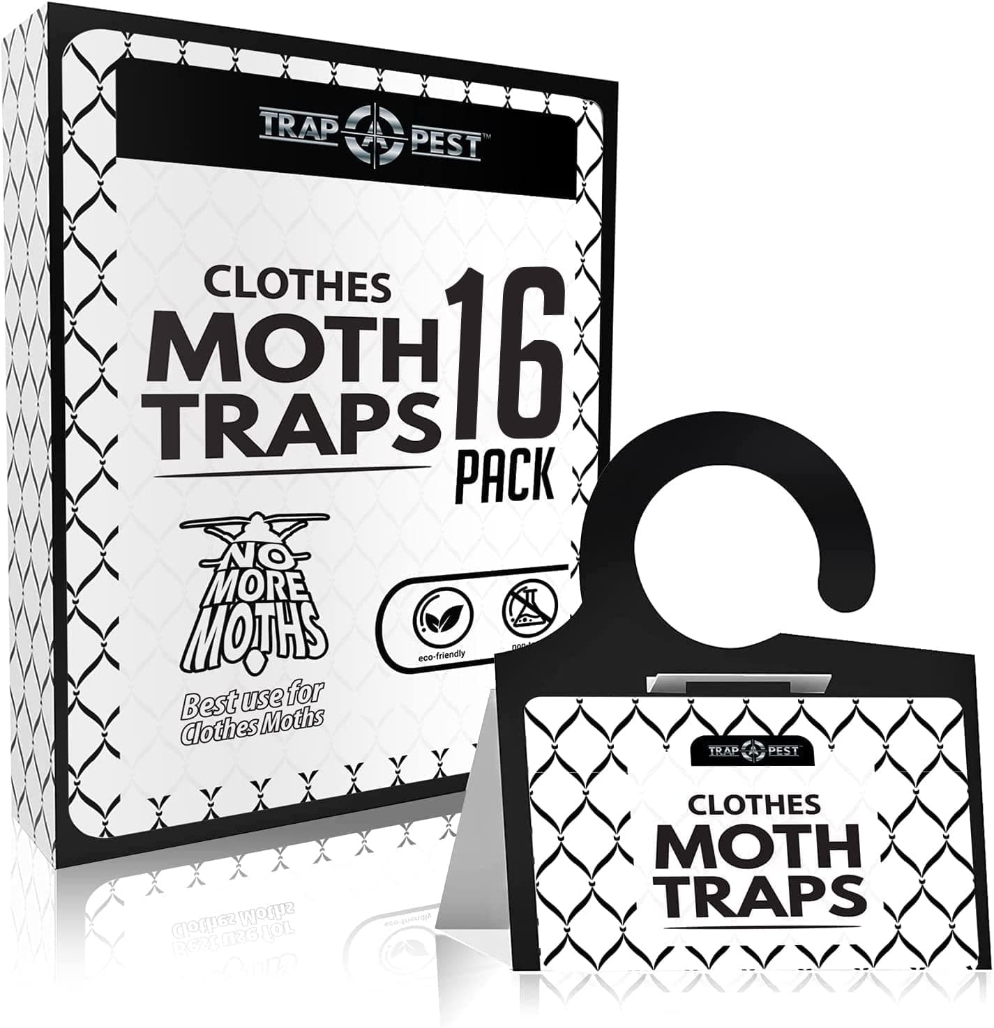 TRAP A PEST Clothing Moth 16 Pack - Non Toxic Moth for Clothes with Pheromone Attractant - Closet Moth Odorless Sticky for Closet, Carpets -