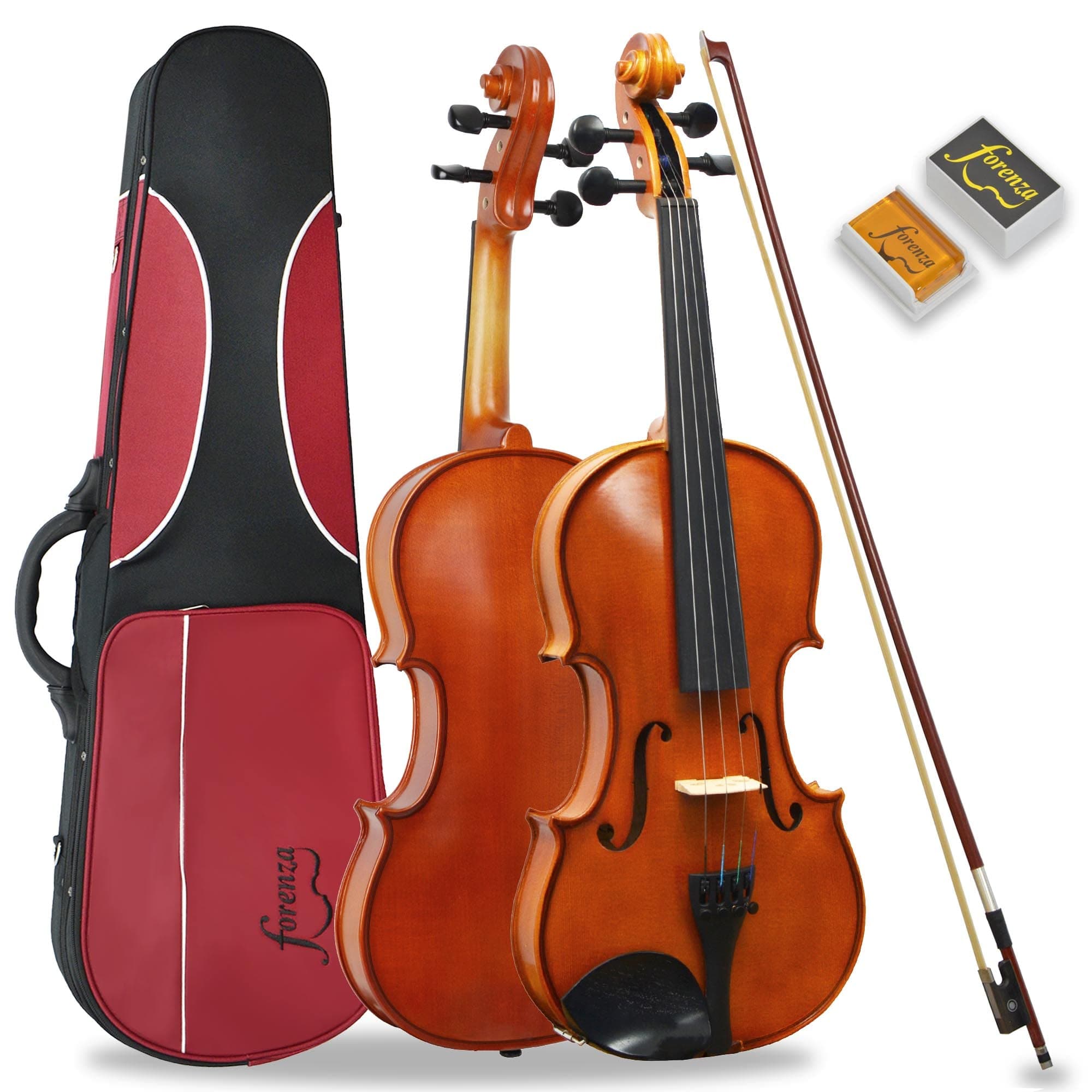 Forenza Prima 2 3/4 Size Violin Outfit with Ebony Fingerboard and Pegs, Lightweight Hard Case, Wood Bow, Rosin, Steel Core Strings