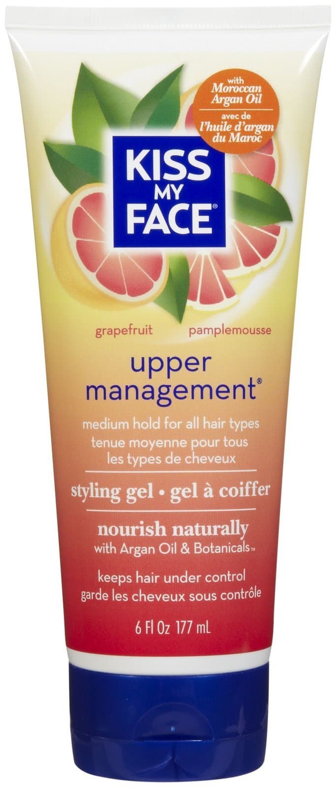 Kiss My Face Upper Management Styling Gel with Argan Oil, 6 oz