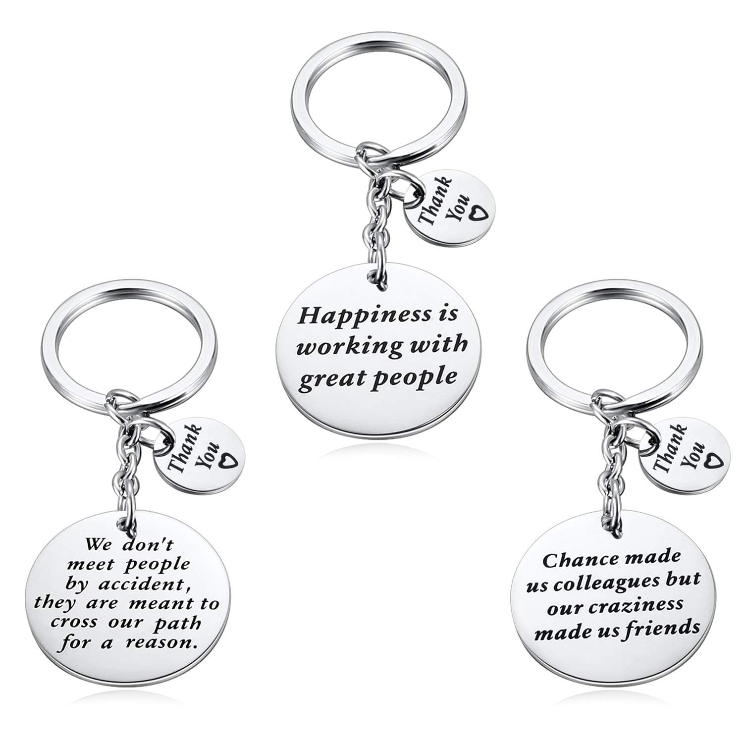 Coworker Leaving Gift for Friends Boss - 3PCS Colleague Going Away Keychain Retirement Jewelry Co Worker Goodbye Farewell Key Chain