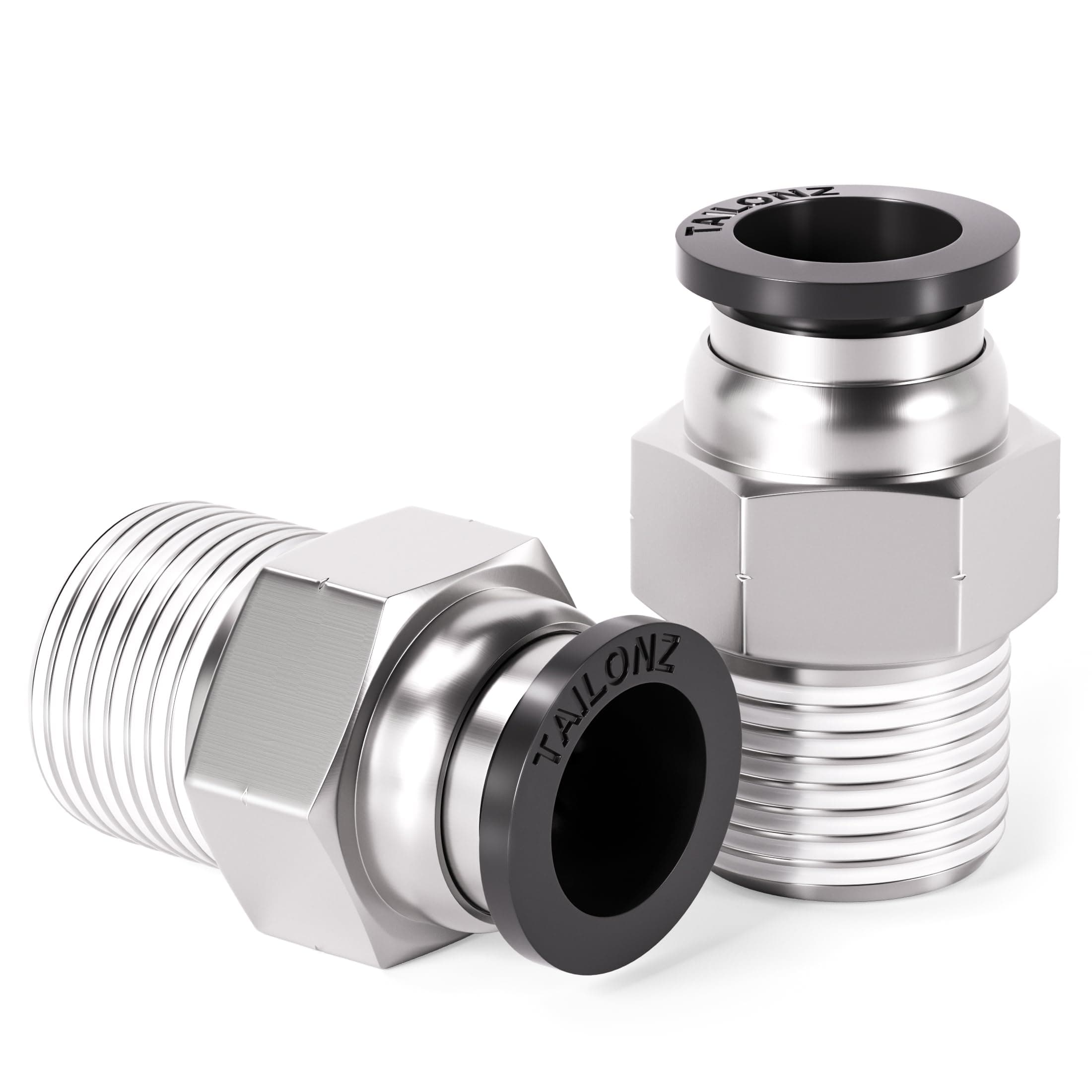 Tailonz Pneumatic Male Straight 1/4 Inch Tube OD x 1/4 Inch NPT Thread Push to Connect Fittings PC-1/4-N2(Pack of 10) 1/4"-1/4"NPT PC-1/4-N2 10Pcs 10