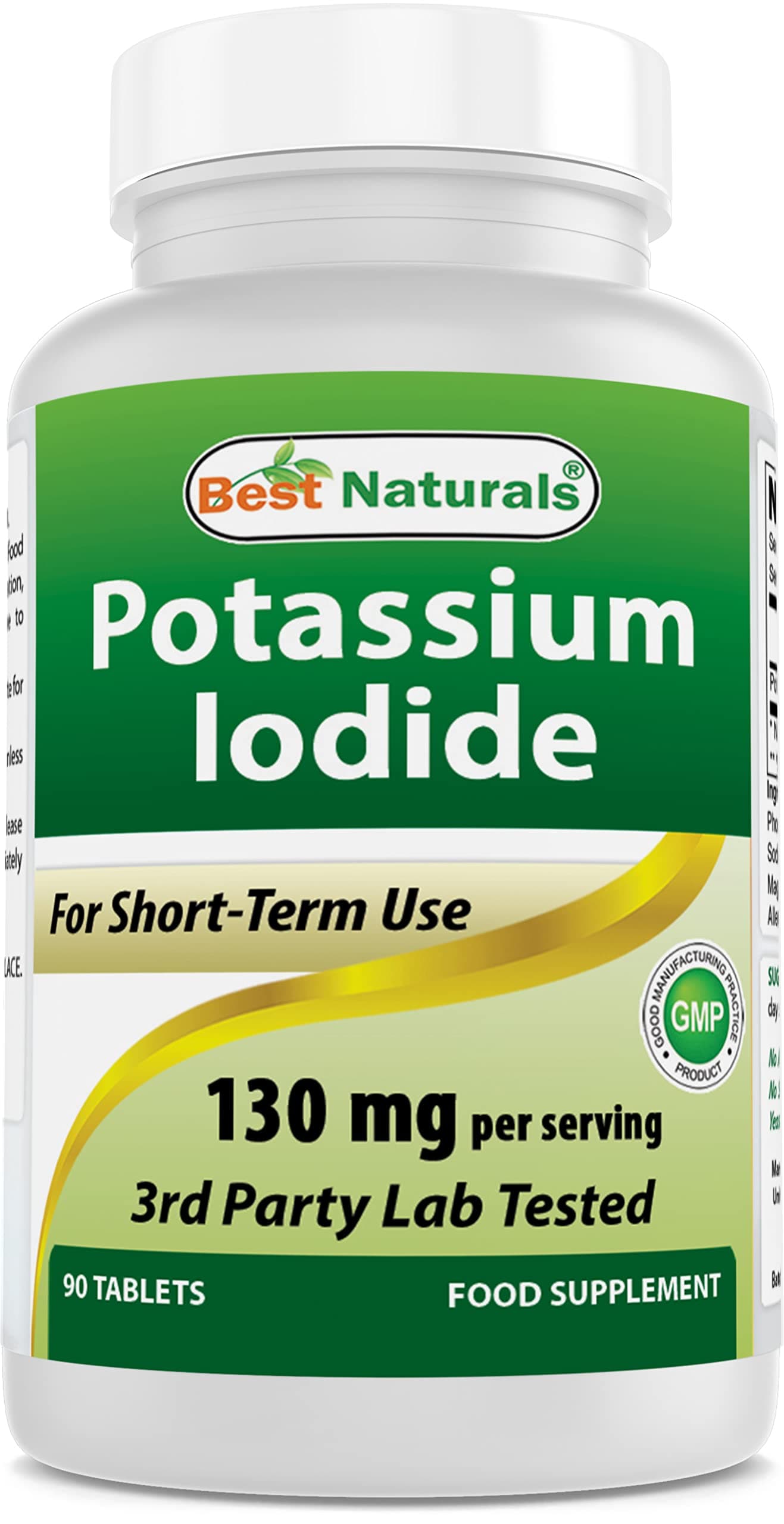Best Naturals Potassium Iodide 130 mg per Serving - Dietary Supplement, 90 Tablets