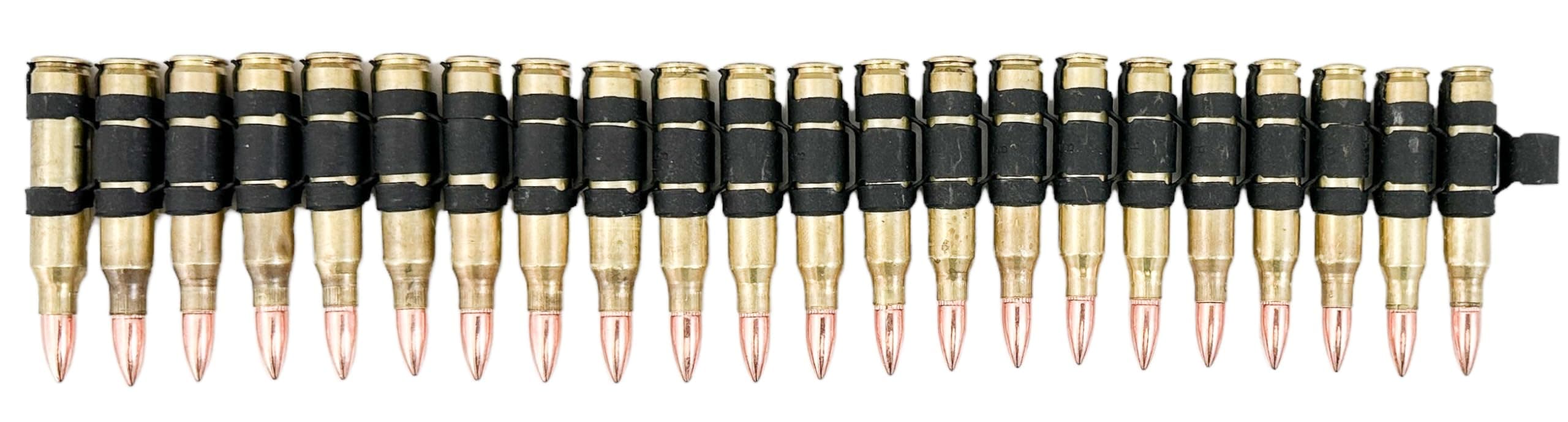 Bullet Belt M16 .223 Caliber Black Metal Link Brass Shell Copper Tips USA Made