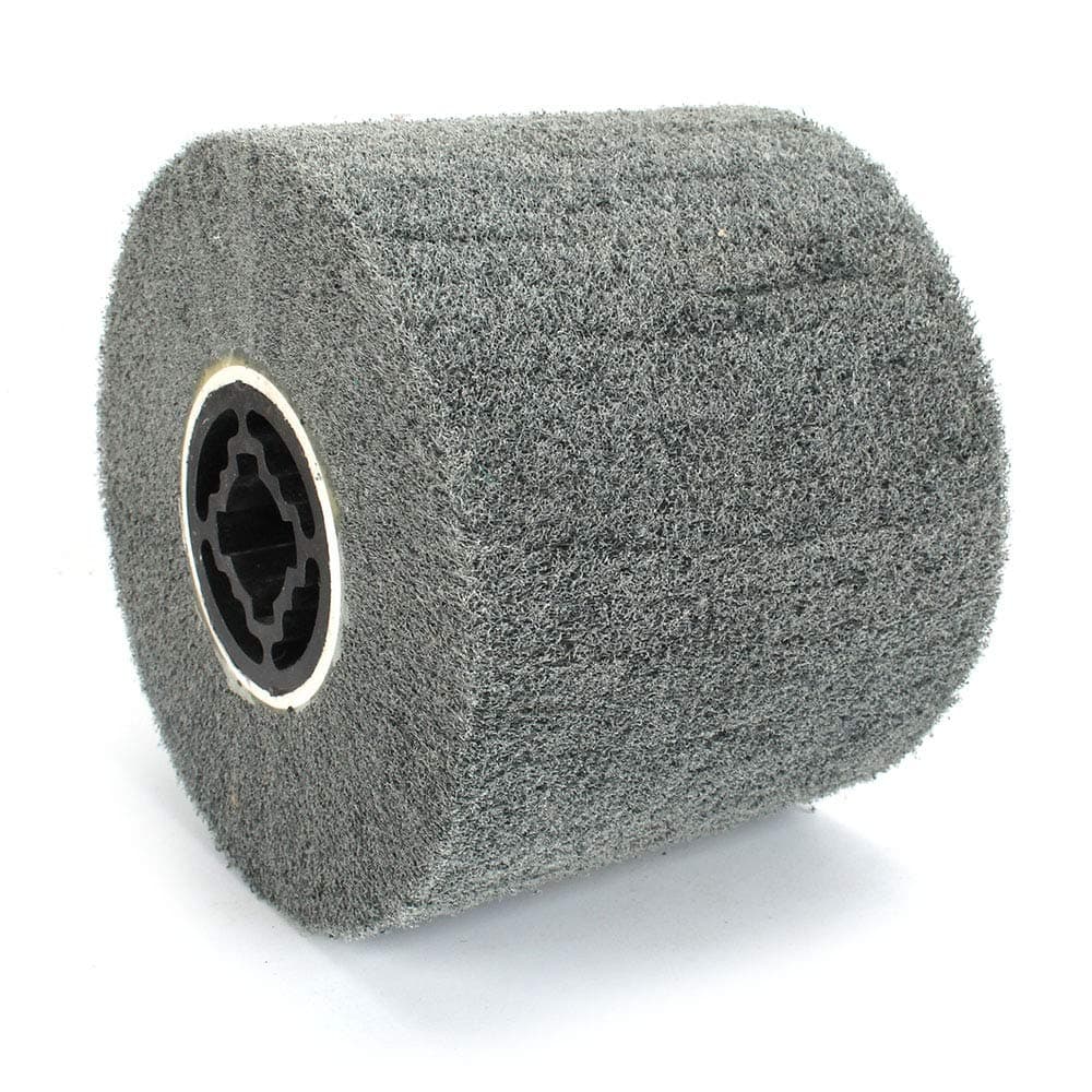 120x100x19mm Non-Woven Abrasive Wire Drawing Polishing Burnishing Wheel Flap Brush for Surface Treatment Stainless Steel, Aluminum, Copper, and More - 400 Grit