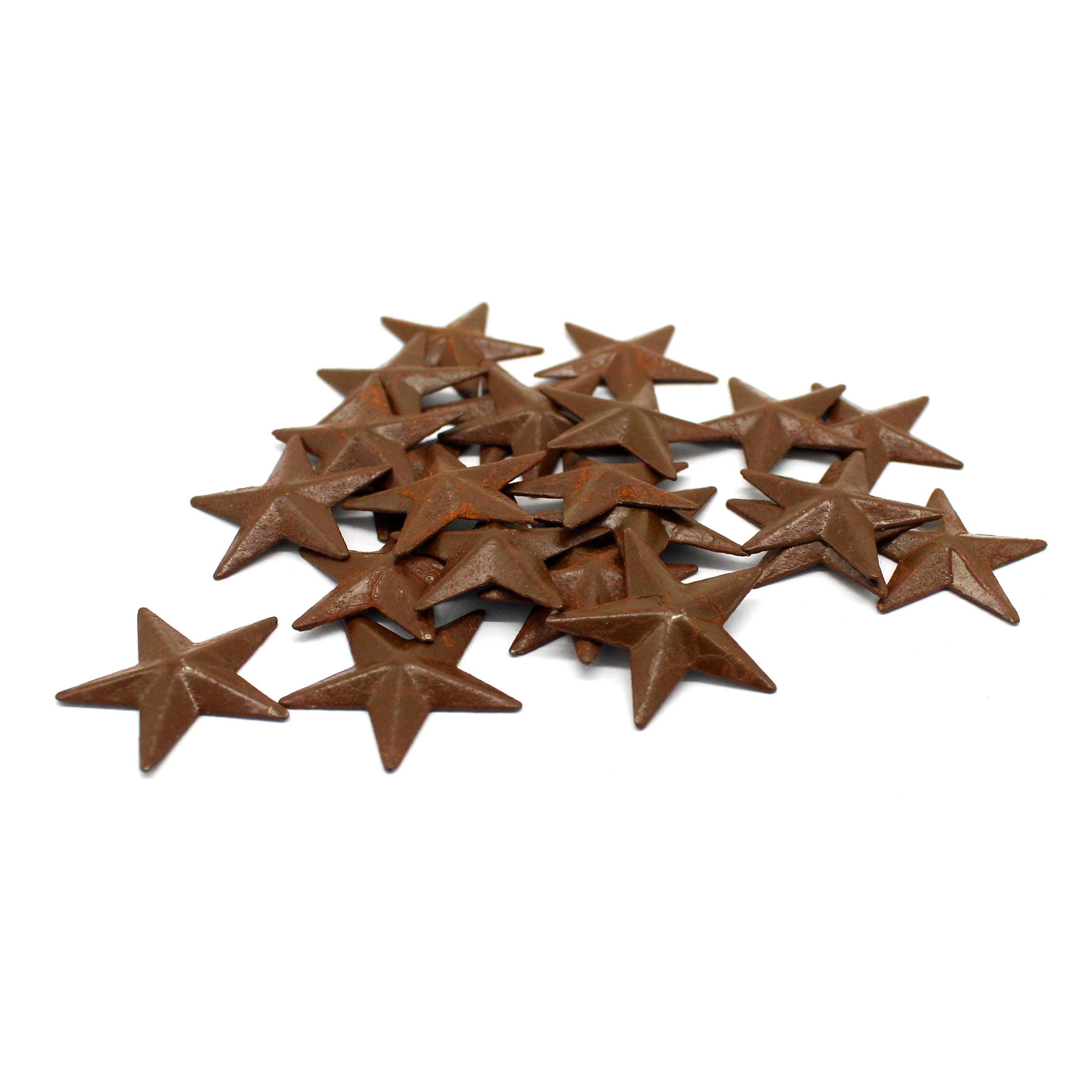 CVHOMEDECO. Primitives Rustic Country Décor. Rusty Mini Metal Barn Star Home Decorative Accents, 1-Inch, Set of 24