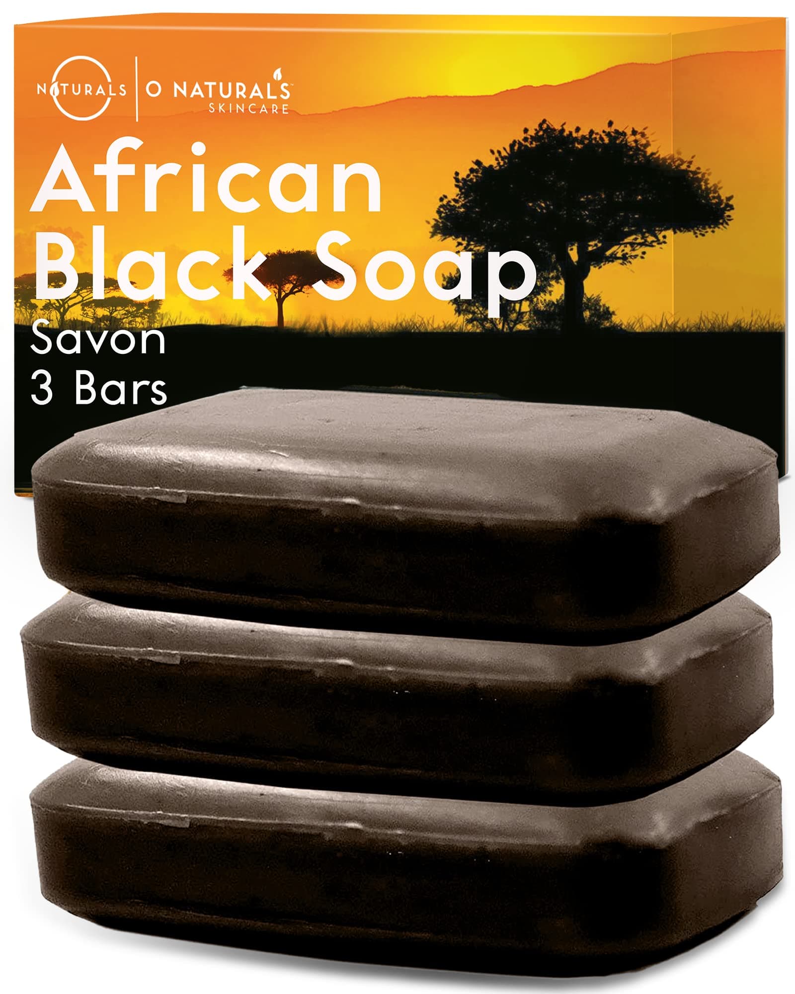 3-Pack Organic Soap Bar 4oz each Set - 100% Vegan Cold Process Body Wash Scented Premium Essential Handmade Soap - Natural Soaps for Men Women, Face, Body - African Black
