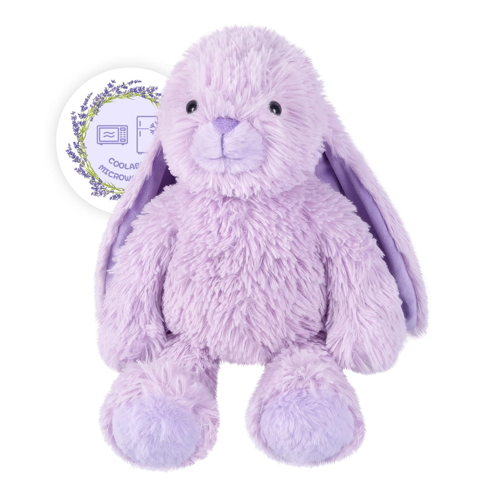 Heatable & Coolable Purple Bunny Stuffed Animal Heating Pad for Soothing & Relaxation, Lavender Purple Bunny Plush for Discomfort, Rabbit Stuffed Animals for Kids, Easter Bunny Plushies Gift