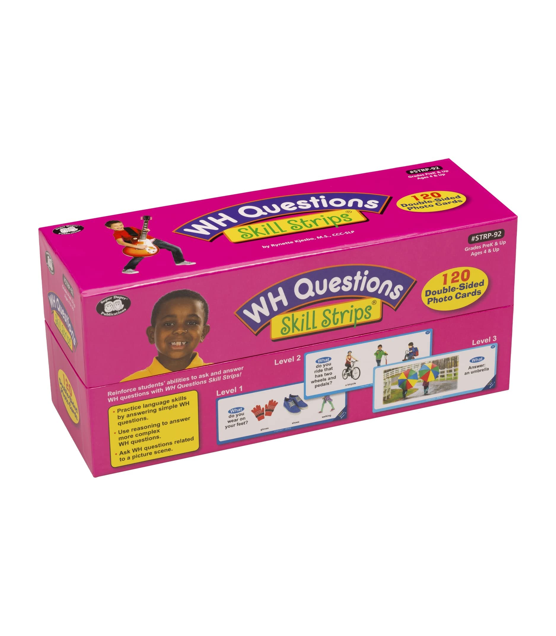 Super Duper Publications | WH Questions Skill Strips® Photo Cards | Educational Learning Resource for Children | Practice Expressive and Receptive Language Skills