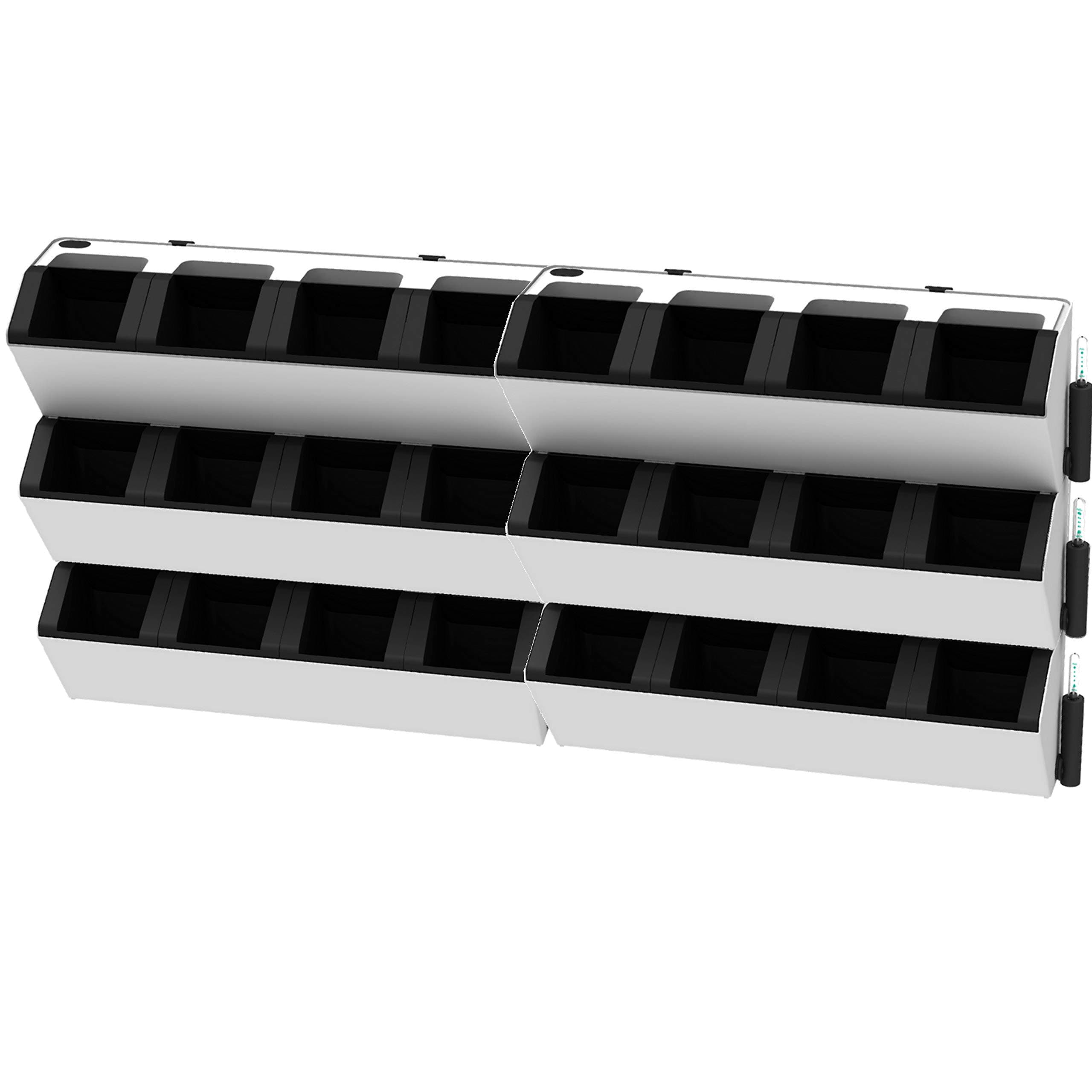 Self Watering Wall Planter by MyEasygro for Indoor and Outdoor | Mounted Hanging Vertical Urban Garden Decor | Green Wall Pots for Flowers, Plants, Herbs, Vegetables, Seeds | 22.5"x7"x7" (6, White)