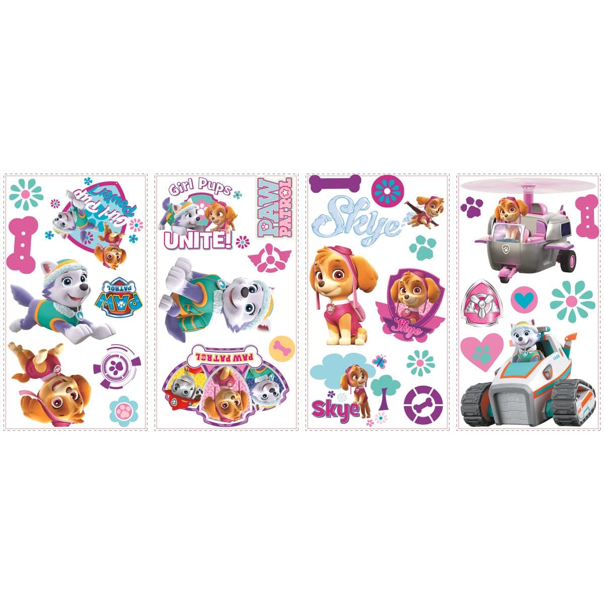 RMK3124SCS Paw Patrol Girl Pups Peel and Stick Wall Decals
