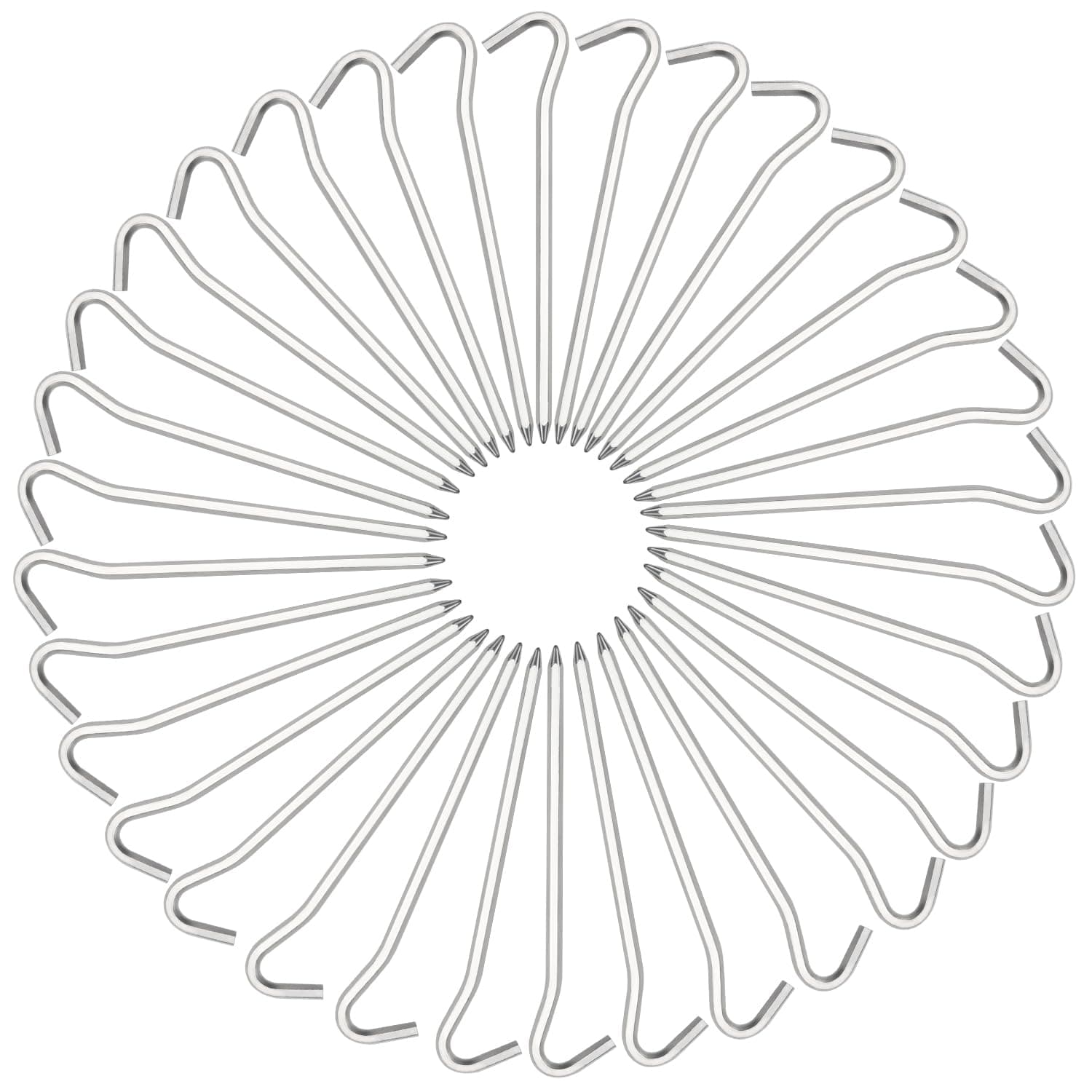 Tent Pegs, 4/8/16/32/64 Pack Aluminum Tent Stakes Pegs with Hook, 7" Hexagon Rod Lightweight Canopy Stakes Pegs for Camping, Canopy, Outdoor Decoration(7", 64 Pack)