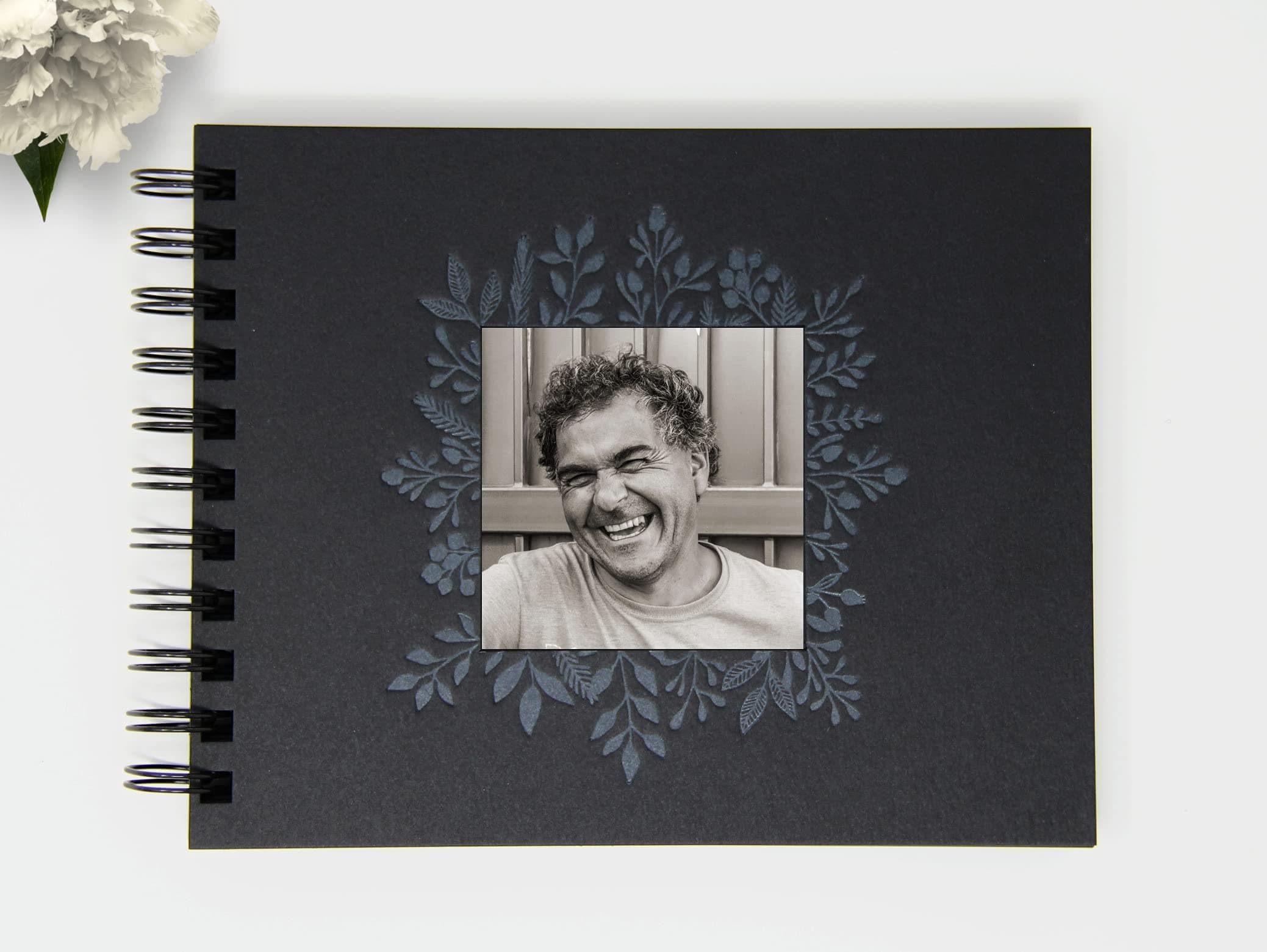 Mod La Vie Photo Scrapbook Album, Memorial Frame Album, 6"x7.5" 90 Black Pgs, Photo Album Gift for Funeral, Memorial Gifts, Celebration of Life Book Memorial Book (BK)