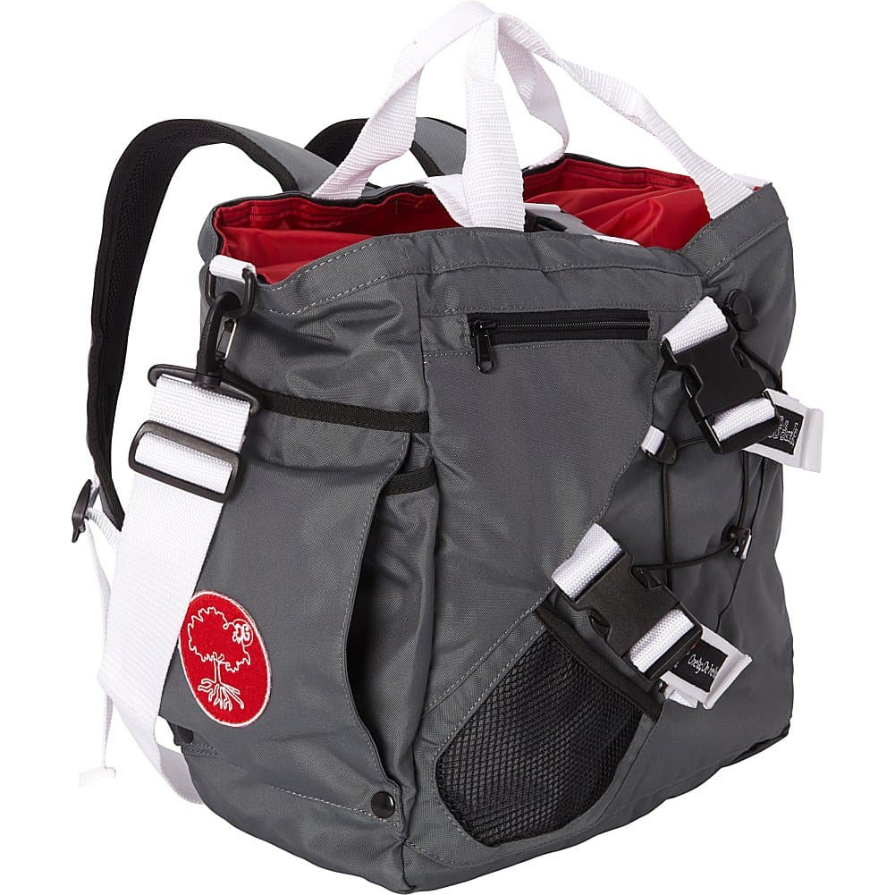 OG Sack Convertible Yoga Tote with Backpack Straps (Grey with Red Sport Liner)