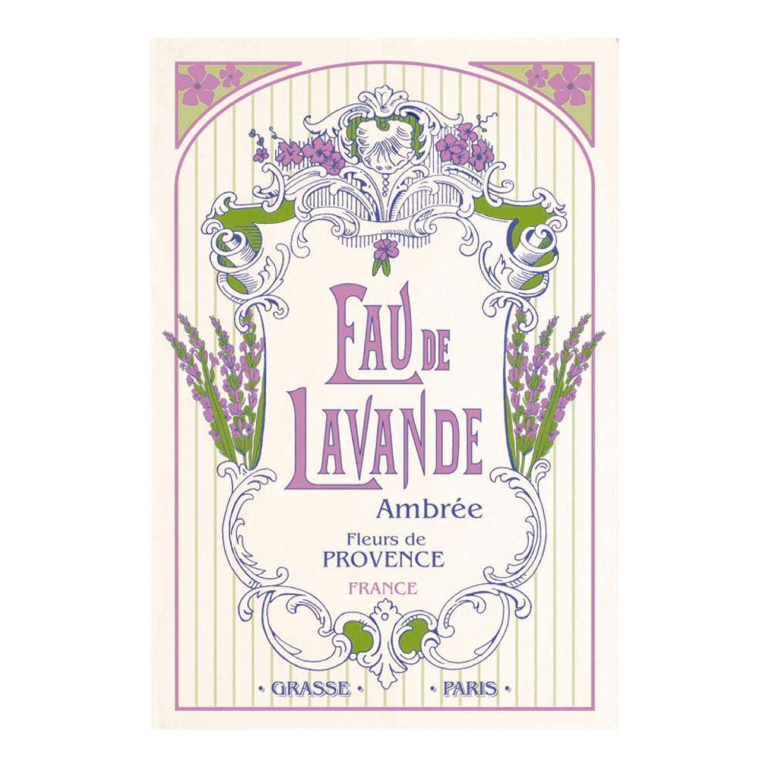 TORCHONS & BOUCHONS - French Eau de Toilette Lavande Ambrée Grasse Cotton Kitchen Towel 19 inch x 28 inch