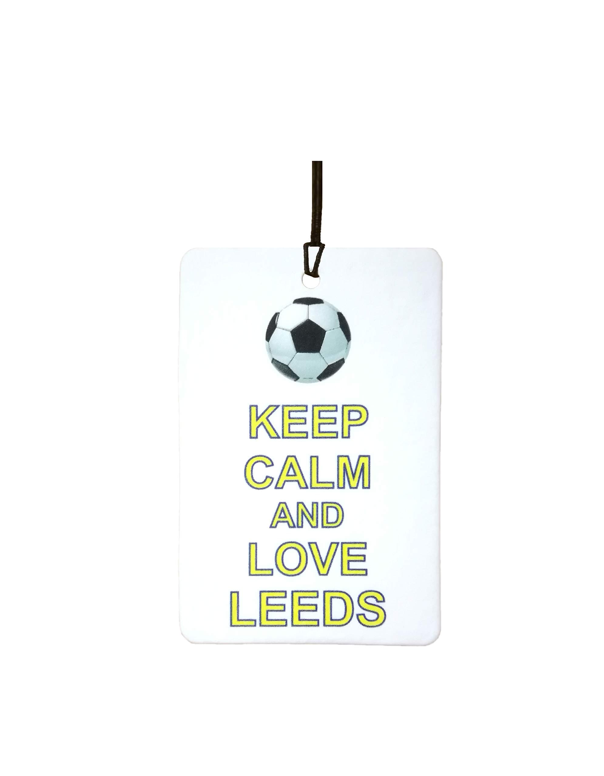 Keep Calm And Love Leeds Car Air Freshener (Fun Birthday/Xmas Christmas Stocking Filler/Secret Santa/Novelty Scented Gift)
