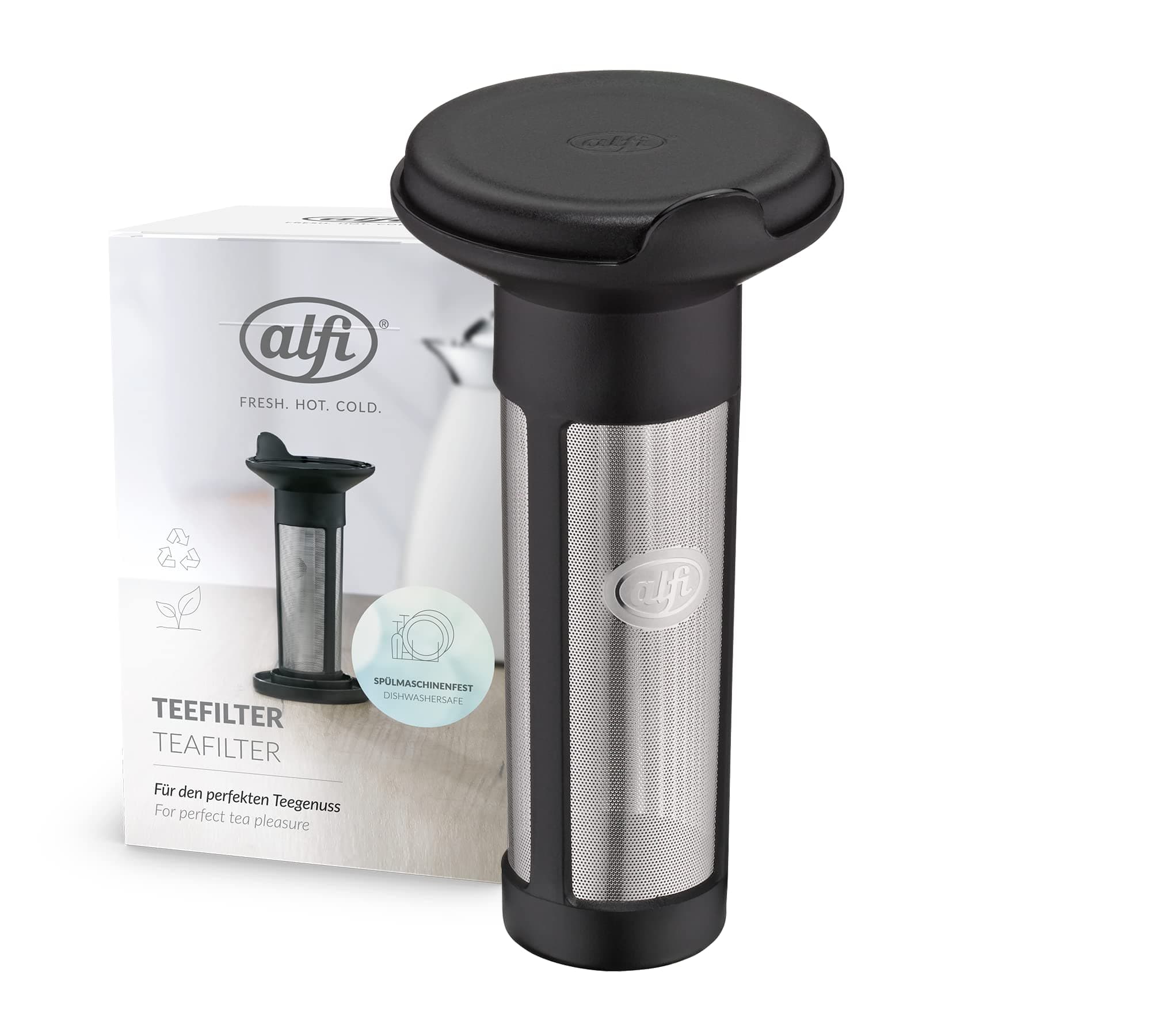 Kaiser Bakeware Alfi Tea Filter, 9 x 9 x 14,5 cm, Silver/Black
