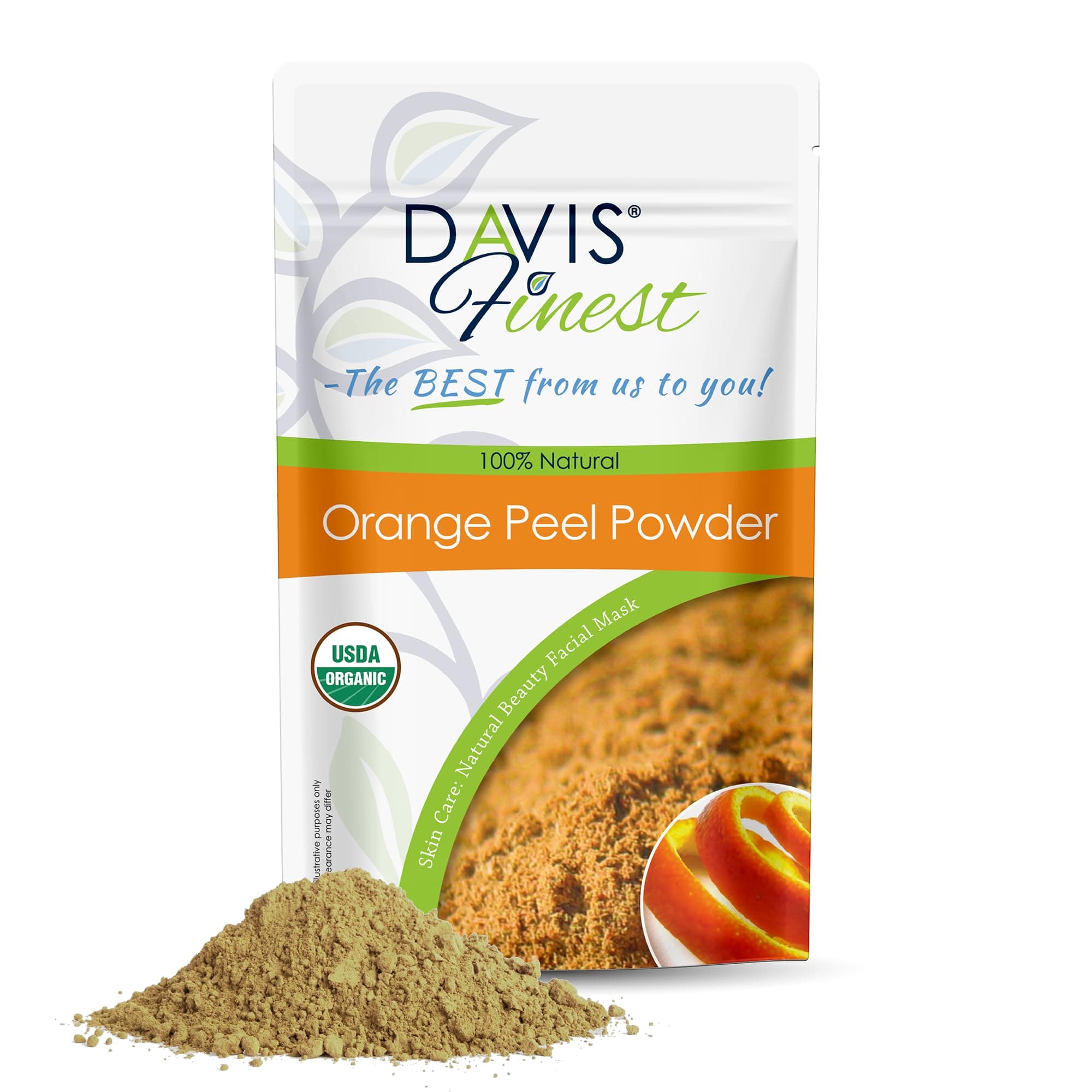 Organic Orange Peel Powder 100g, Chemical-free, Natural Vitamin C Facials, Face Mask, Exfoliating, Antiageing, Skin Brightening, Dark Spots, Oily Skin