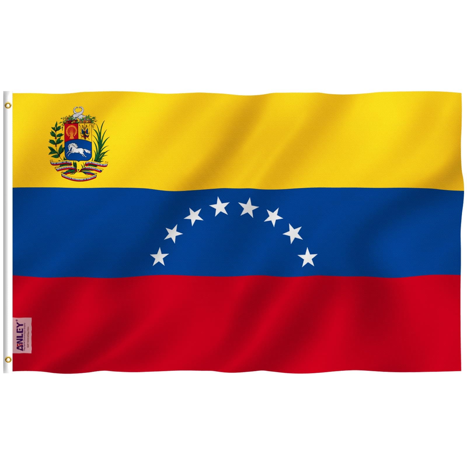 ANLEY Fly Breeze 3x5 Foot Venezuela 8 Stars Flag - Vivid Color and UV Fade Resistant - Canvas Header and Double Stitched - Bolivarian Republic of Venezuela Flags Polyester with Brass Grommets 3 X 5 Ft
