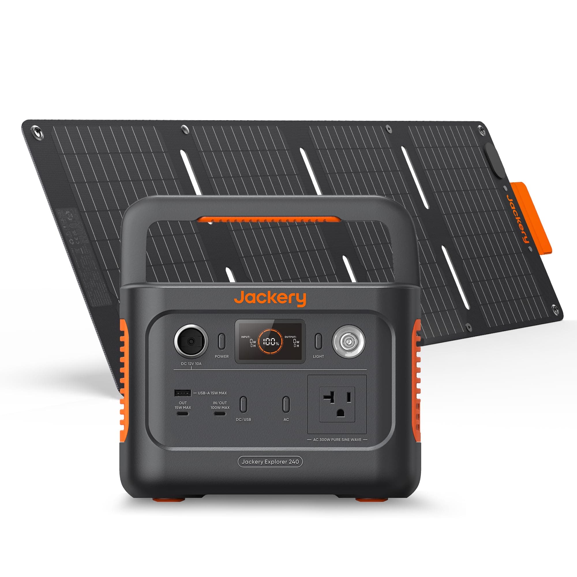 - Solar Generator 240 v2 and 40W Mini Solar Panel, 256Wh LiFePO4 Battery, 300W AC & 100W USB-C Output, Ultra Fast Solar Charging for Outdoors, Camping, Travel & Emergencies