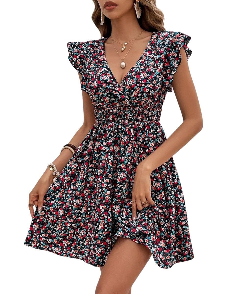 GRECIILOOKS Summer Dresses for Women – Short One Piece A-Line Midi Dress | Lightweight Vacation Wear & Daily Casual Outfit