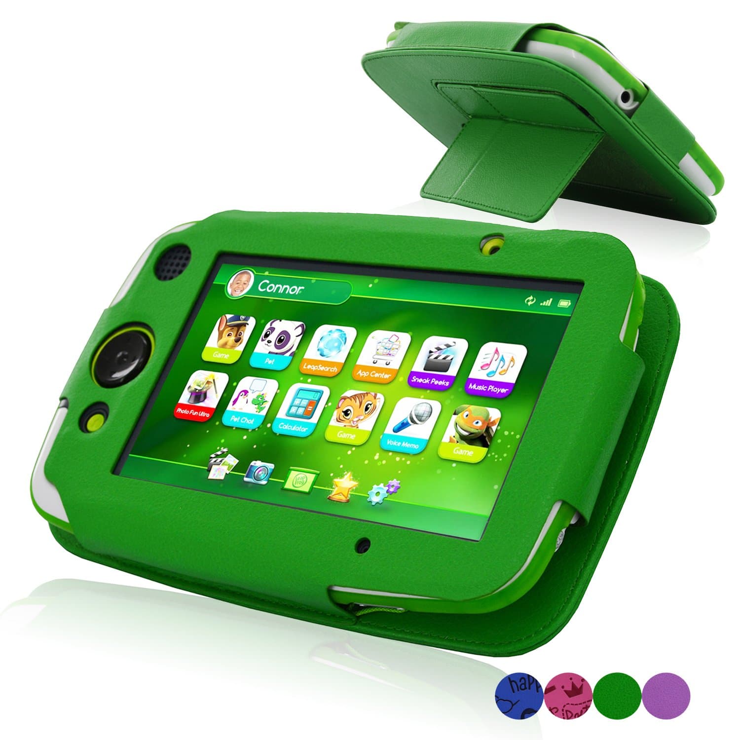 ACdream LeapPad Platinum Case, PU Leather Cover Case for Leapfrog LeapPad Platinum Kids Learning Tablet (NOT FIT LeapPad3), Green