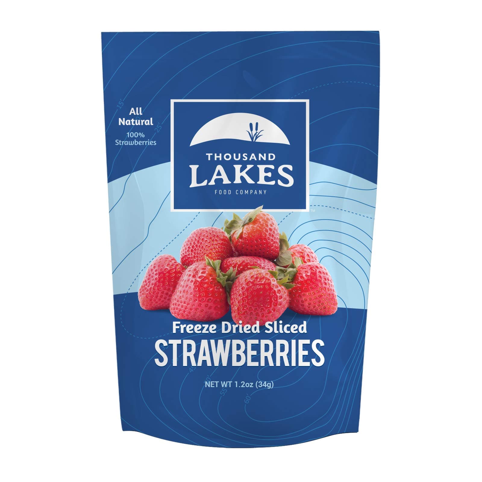 Thousand Lakes Freeze Dried Fruit - Strawberries 1.2 ounces | No Sugar Added | 100% Sliced Strawberries