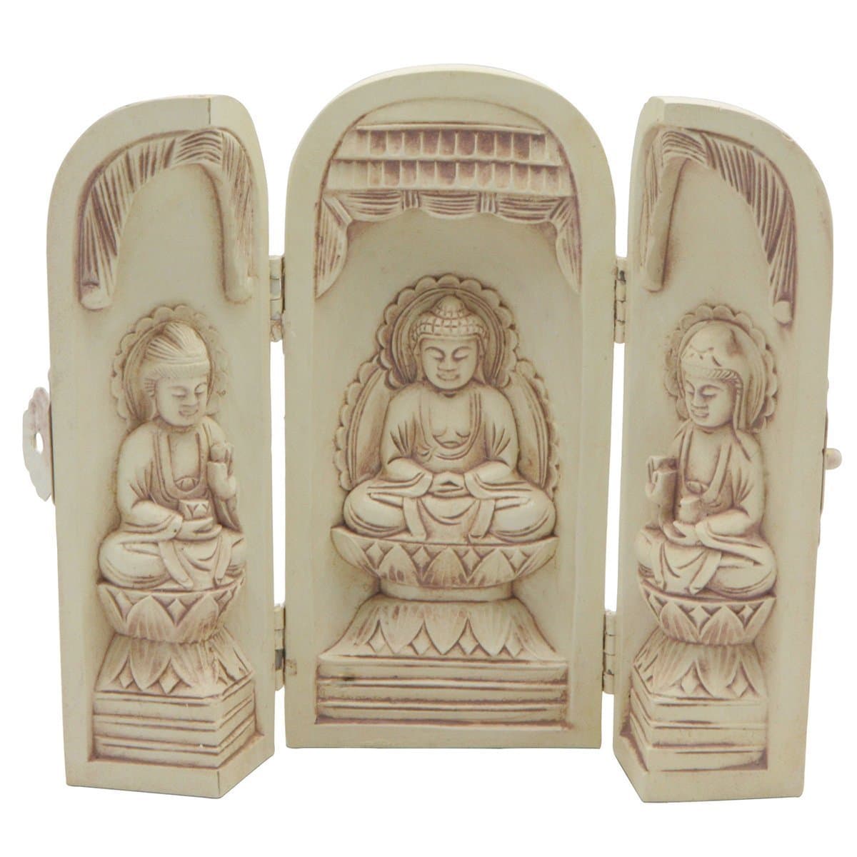 Culture SpotMuseum Company(tm) Buddha Altar in Three Parts with Hinged Panels