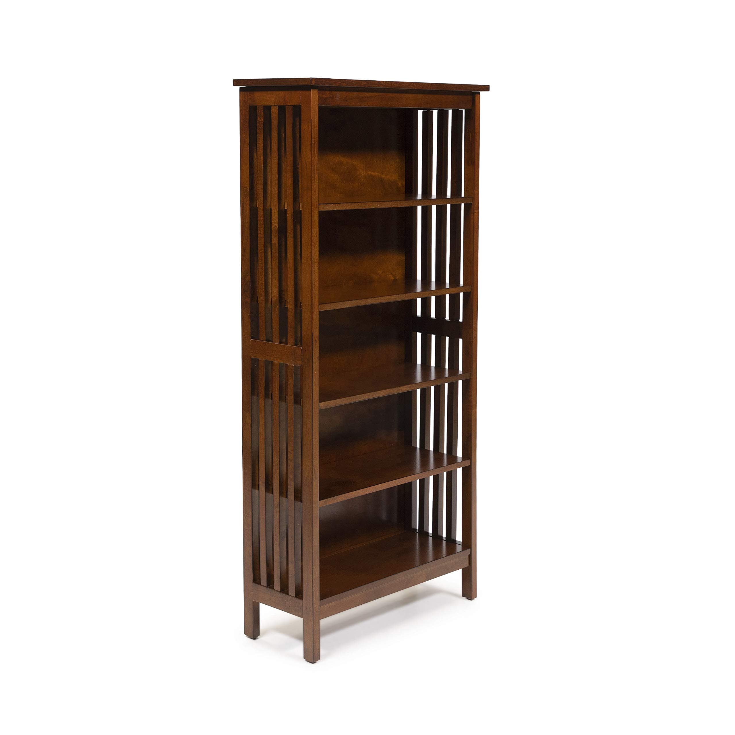 Furniture of America Liverpool Mission Style 5-Shelf Bookcase, Antique Oak Finish