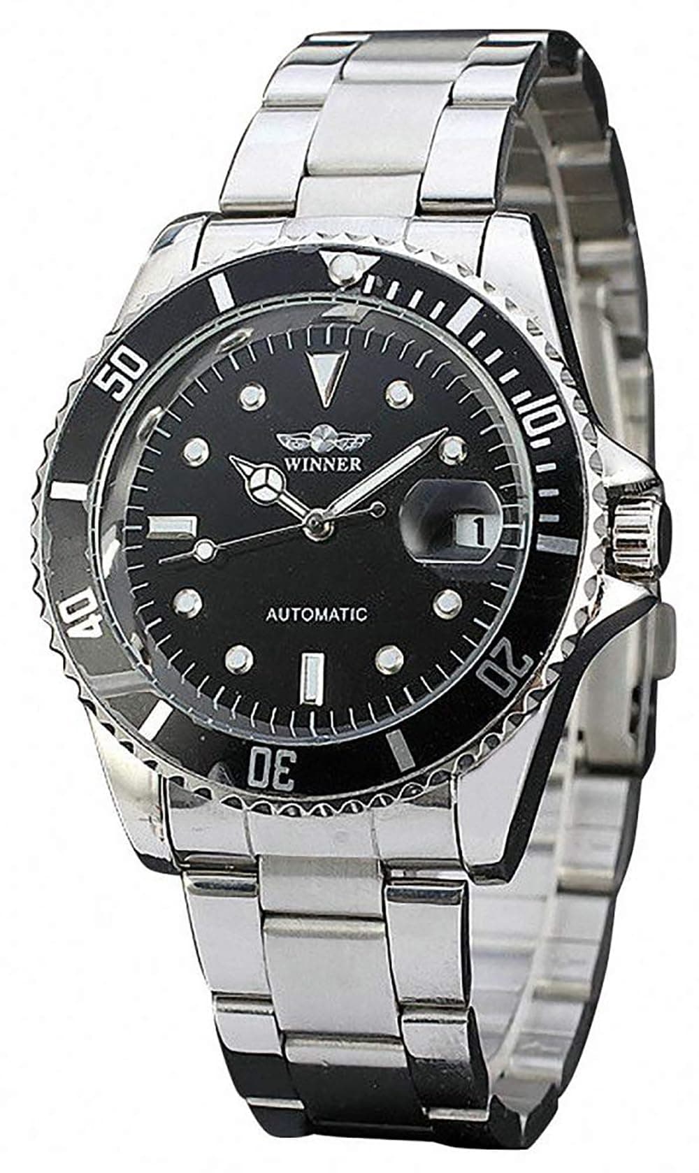 Men Automatic Mechanical Watches Full Steel Waterproof Mens Watches with Calendar