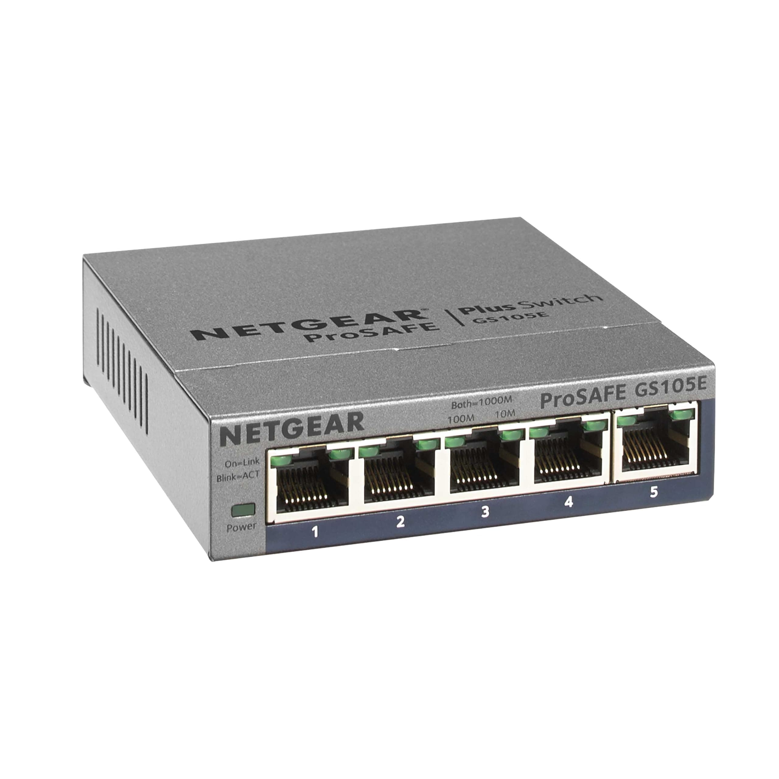 NETGEAR 5-Port Gigabit Ethernet Easy Smart Managed Switch (GS105Ev2) - Managed, Desktop or Wall Mount, and Limited Lifetime Protection