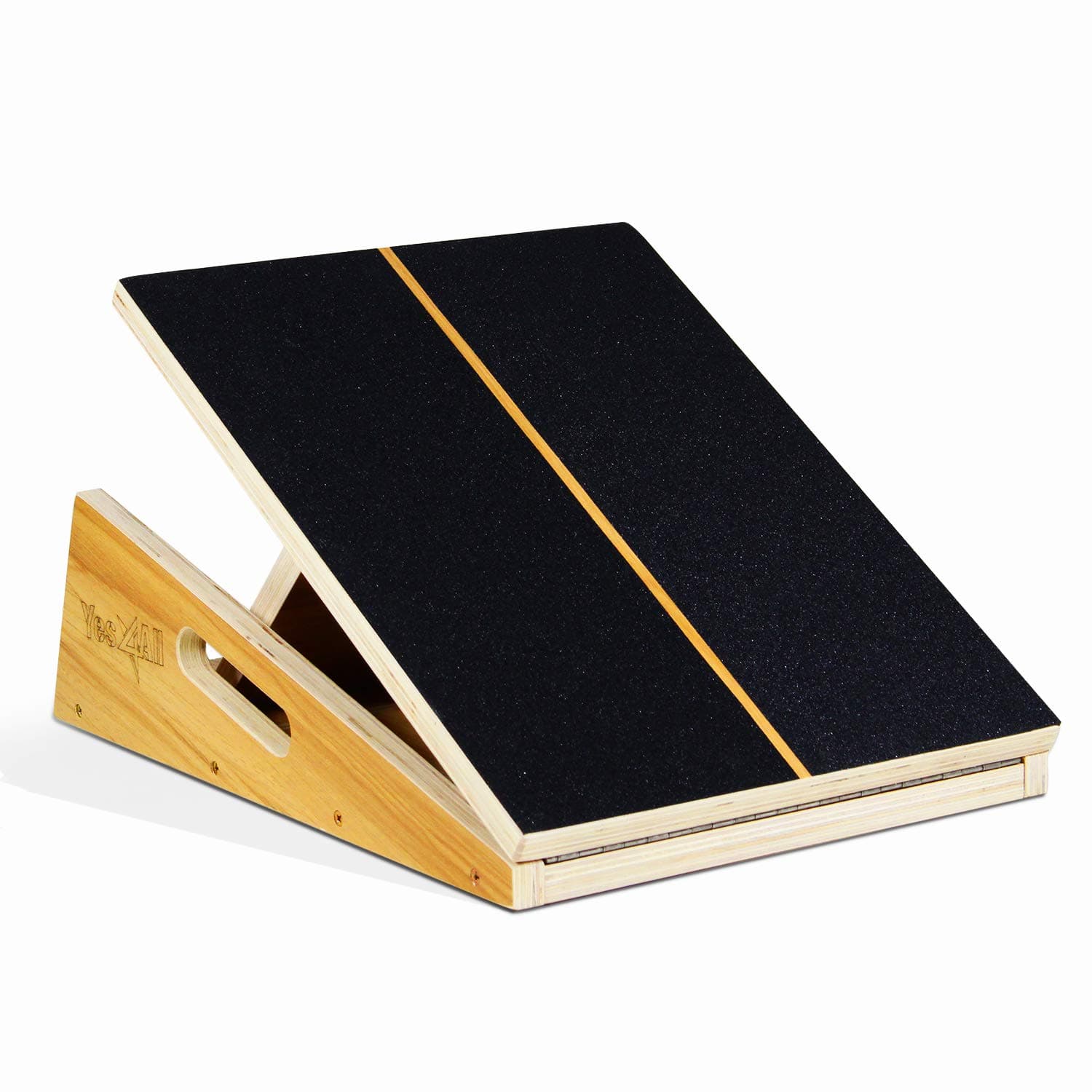 Schrägbrett, Wadendehner aus Stahl/Holz, Verstellbarer und tragbarer Slant Board, Trainingsgerät mit Tragegriff & Antirutsch Beschichtung, Wadentrainer, Kniebeugen Keil für Alle Altersgruppen