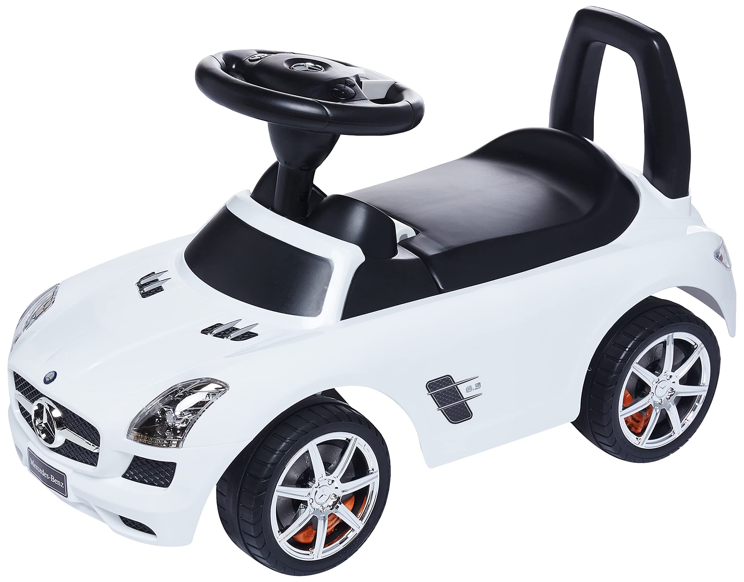 Dorsa Premium Quality Ride On Cars Mercedes Benz SLS AMG Push Car, White, 332-MWHITE