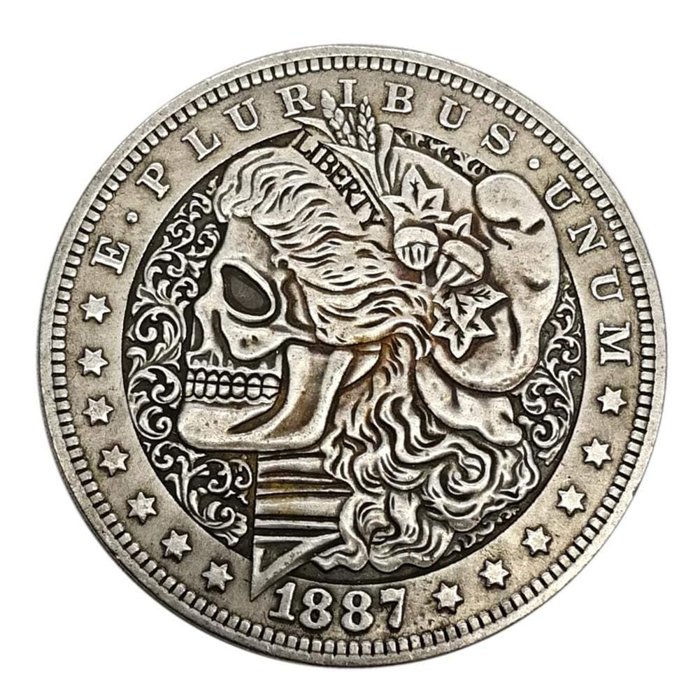 Commemorative Coin Morgan US Dollars, 1887 American Morgan Dollar Old Plated Coin Collecting, USA Old Morgan Dollar