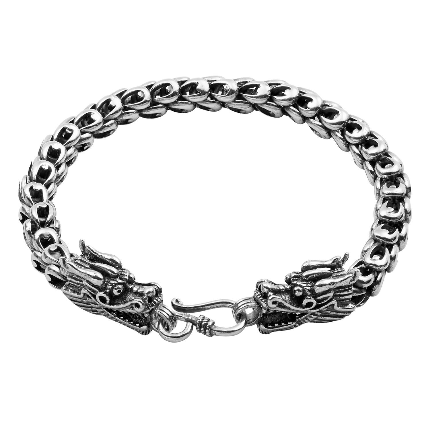 Wellme Sterling Silver Dragon Bracelet - Handmade Vintage 925 Jewelry 7'' 7.5'' 8'' 8.5'' or 9''