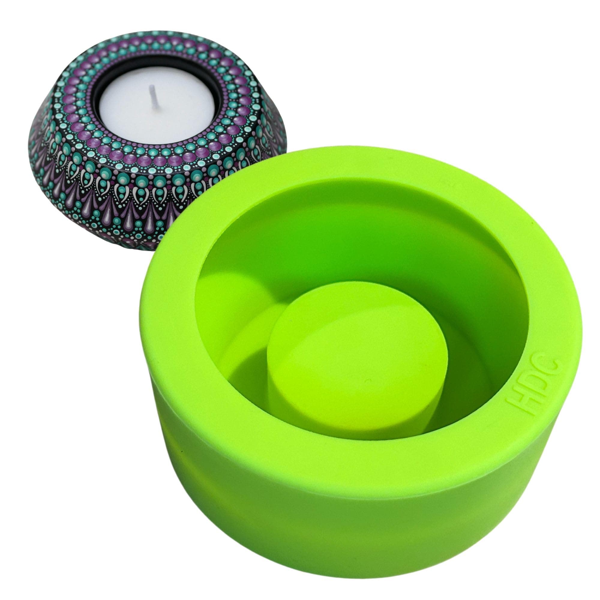 Tea Light Candle Holder Silicone Mold - by Happy Dotting Company - Angular Shape - Tealight Molds for Cement or Gypsum Casting – Dotting Mandala Art DIY & Creative Projects