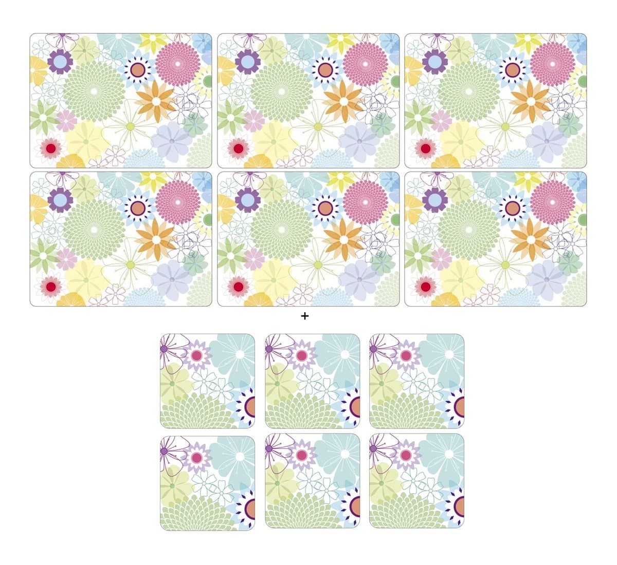 Pimpernel - Crazy Daisy, 6 Placemats + 6 Coasters