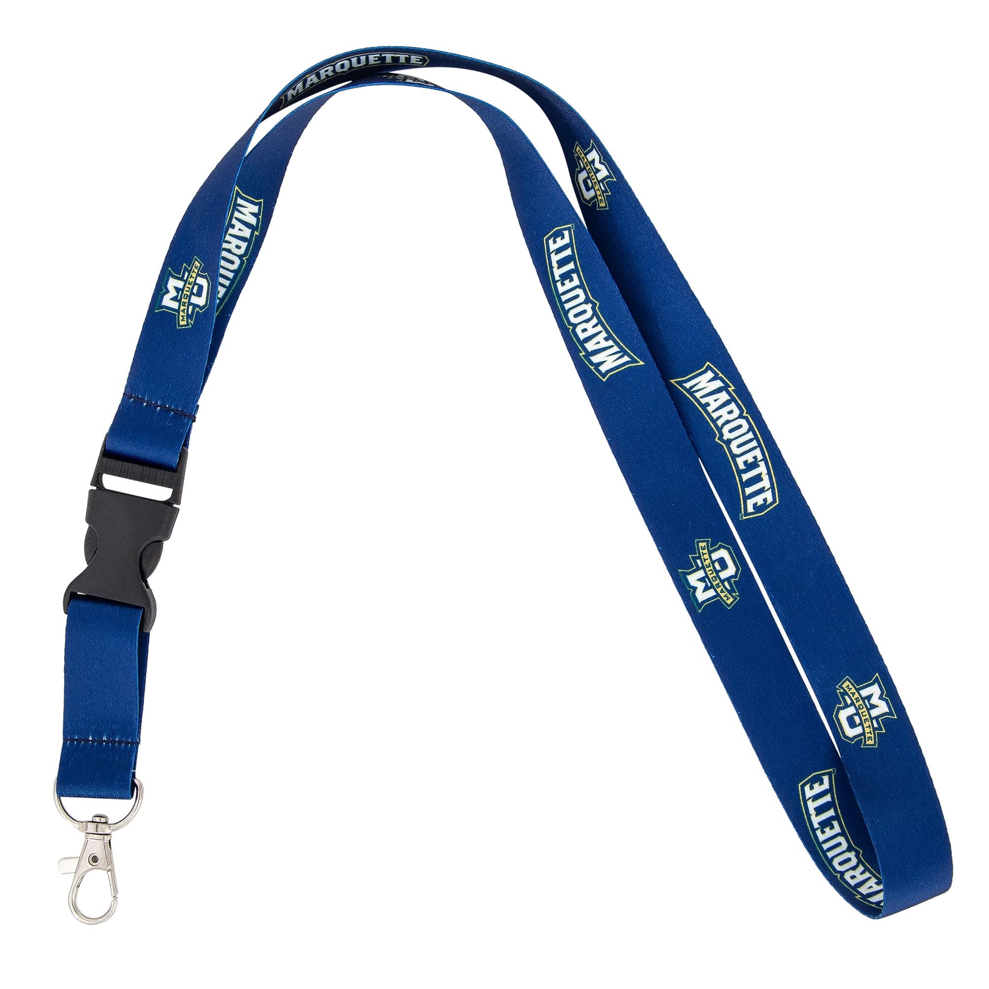 Marquette University Lanyard Golden Eagles MU Car Keys ID Badge Holder Keychain Detachable Breakaway Snap Buckle (Blue)