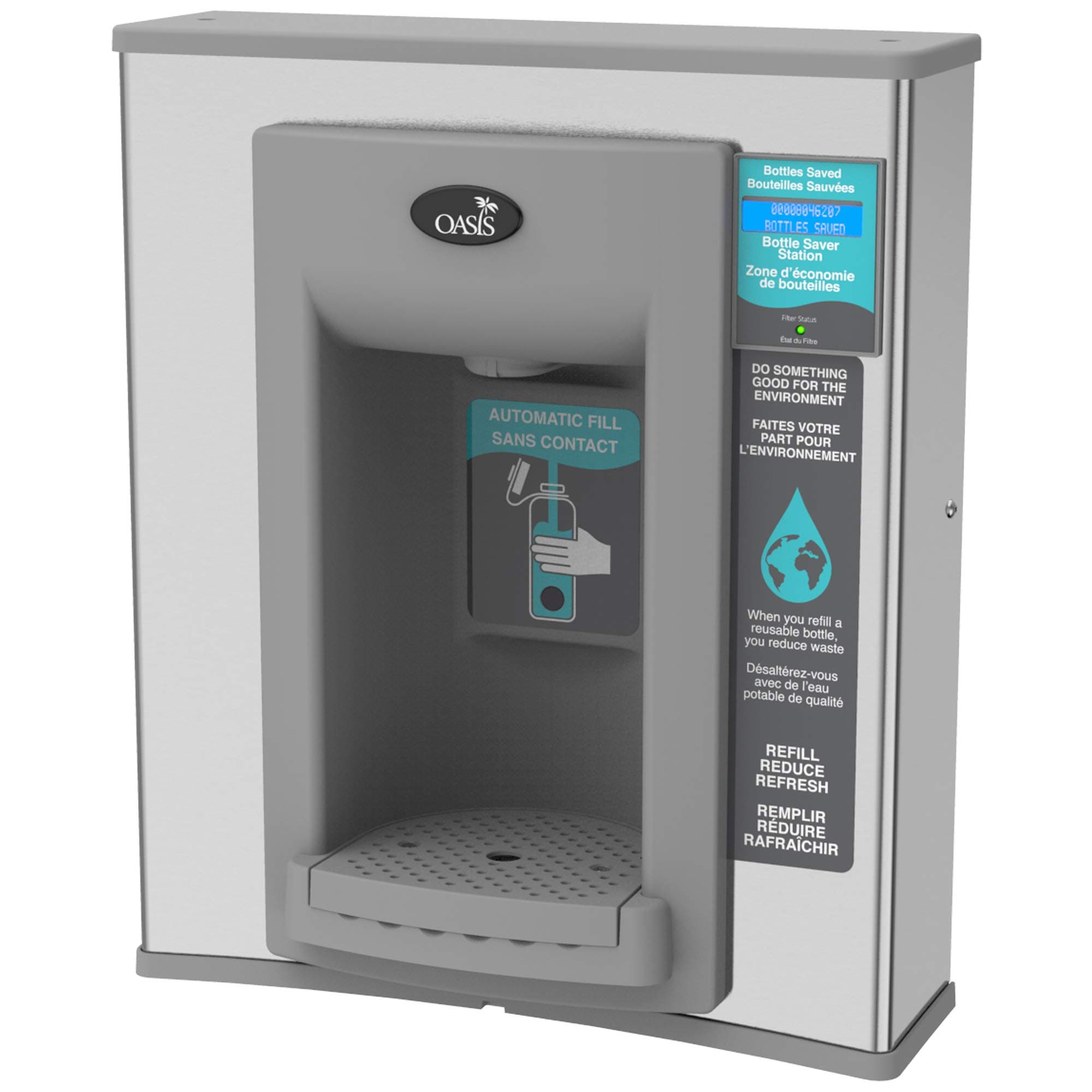 PWEBF Hands-Free Non-Refrigerated Sports Bottle Filler Retrofit Kit, Stainless Steel