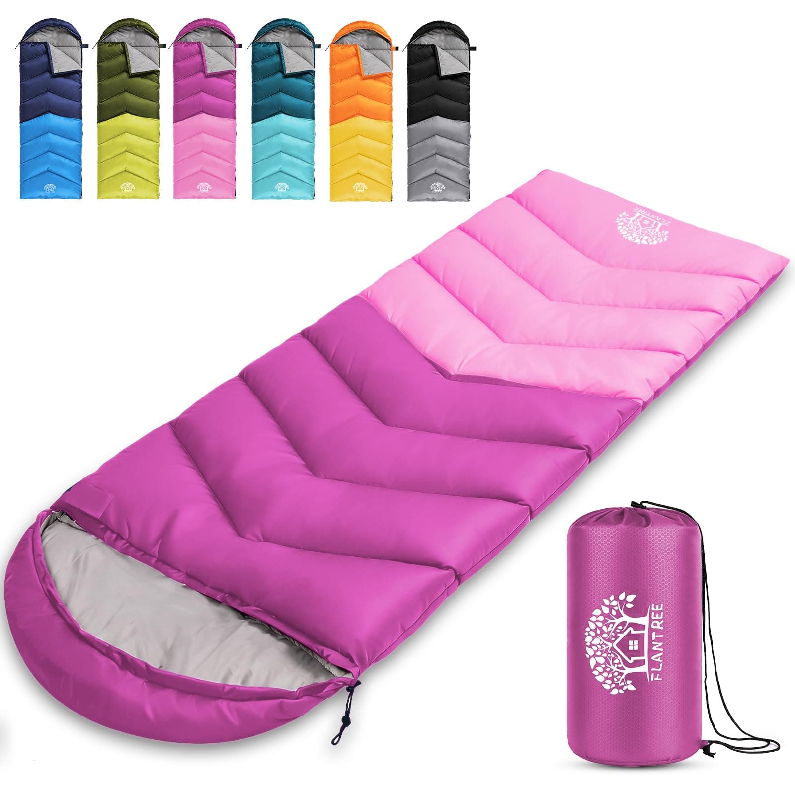 Sleeping Bag 4 Seasons Adults & Kids for Camping Hiking Trips Warm Cool Weather,Lightweight and Waterproof with Compression Bag,Indoors Outdoors Activities